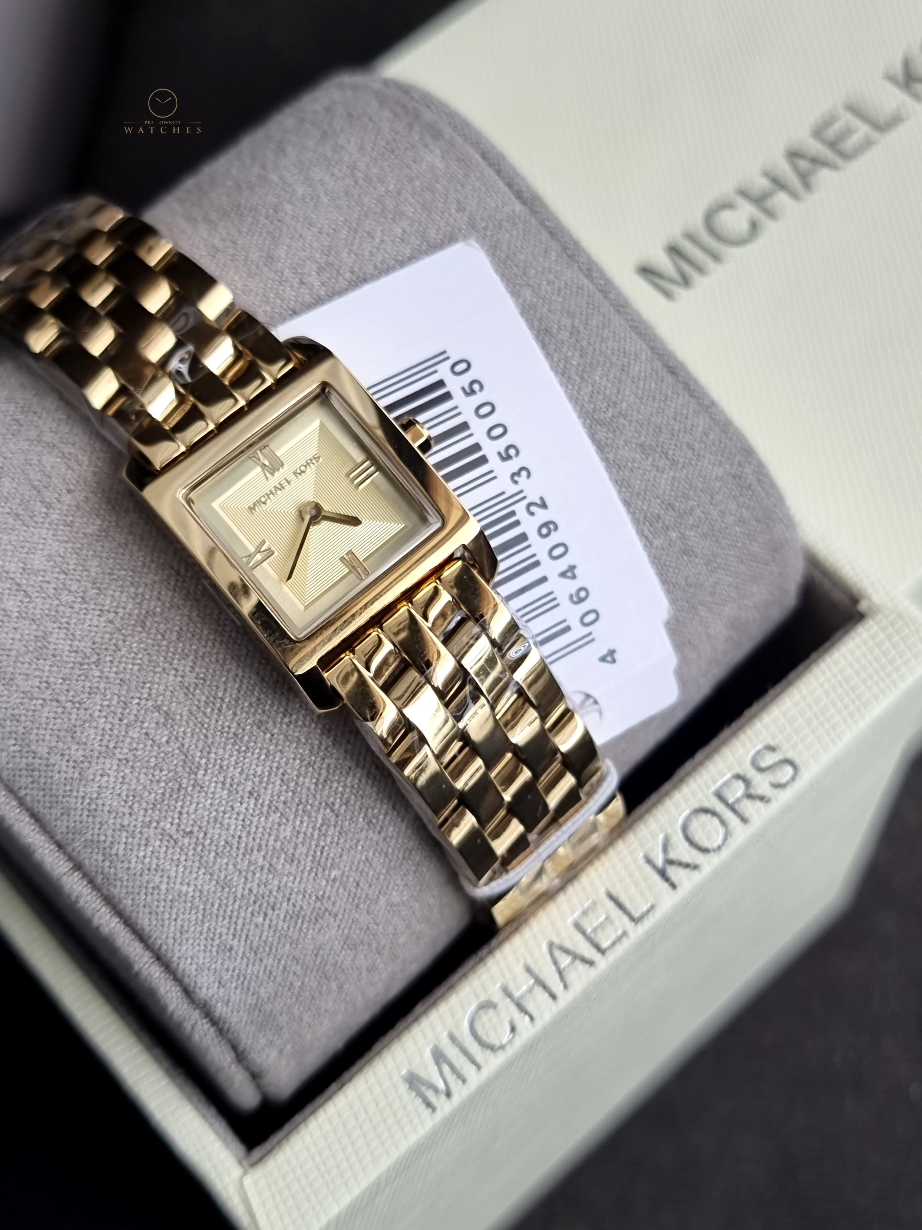 Michael Kors Micro Georgie Quartz Gold Dial Ladies Watch
MK4931