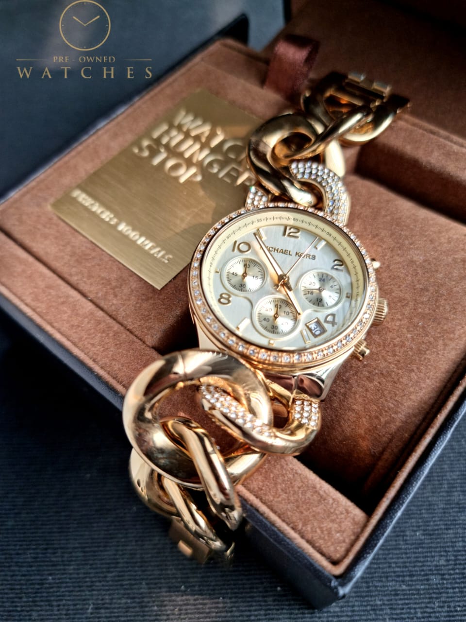 Michael Kors Women’s Quartz Stainless Steel Gold Dial 38mm Watch MK3150