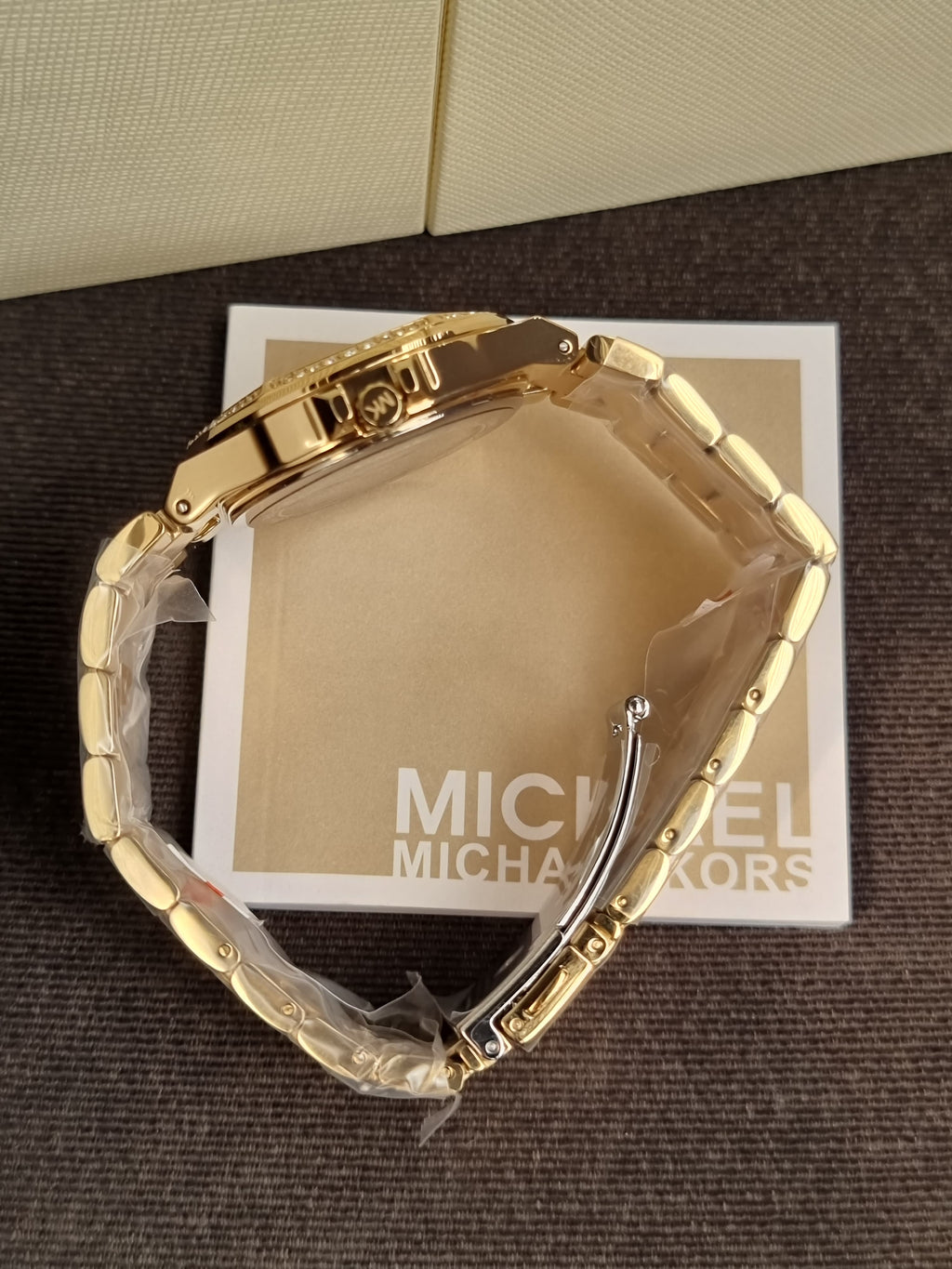 Michael Kors Lennox Gold Stainless Steel Gold Dial Quartz Watch for Ladies - MK7229