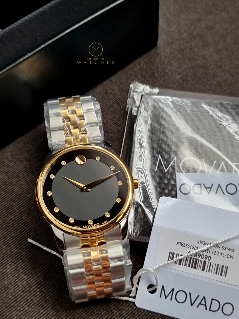 Movado Men’s Swiss Made Quartz Stainless Steel Black Dial 40mm Watch 0606879