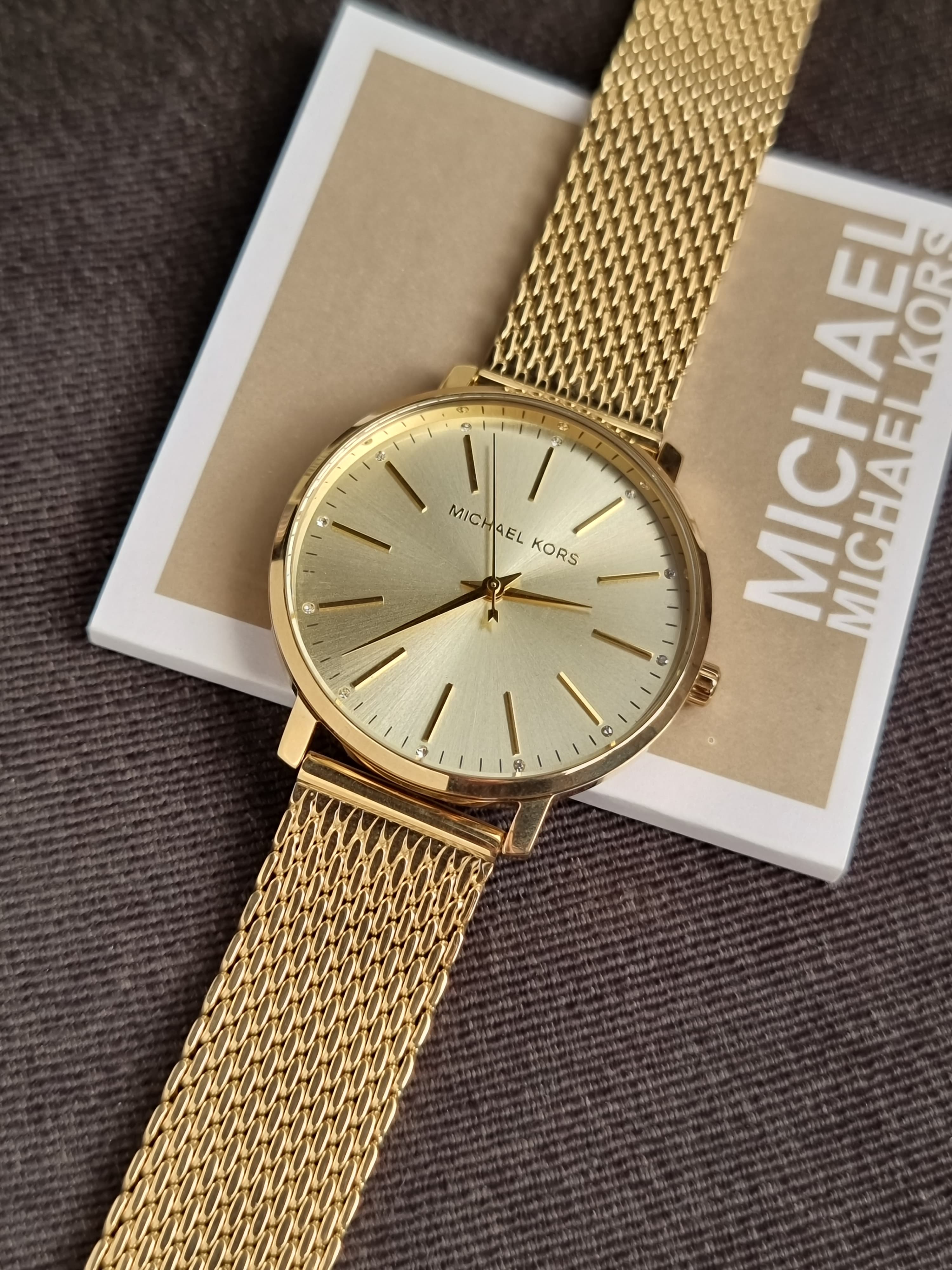 Michael Kors Pyper Gold Mesh Bracelet Gold Dial Quartz Watch for Ladies MK-4339
