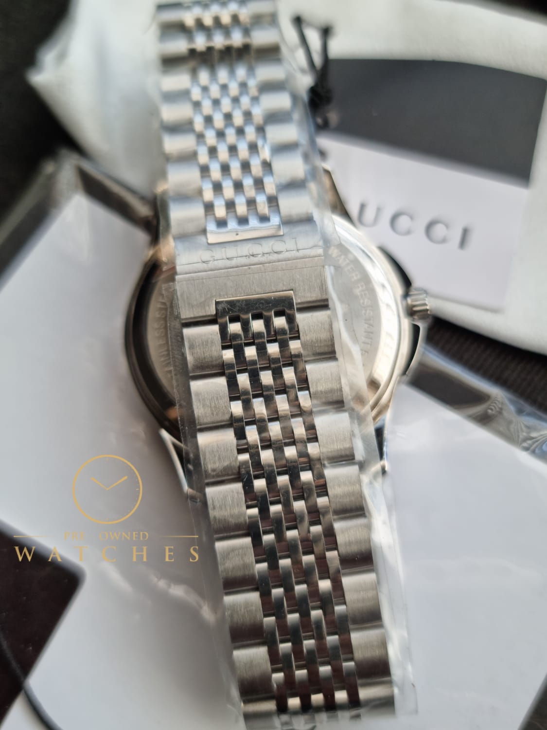 Gucci Men’s Swiss Made Quartz Stainless Steel Black Dial 38mm Watch YA126405