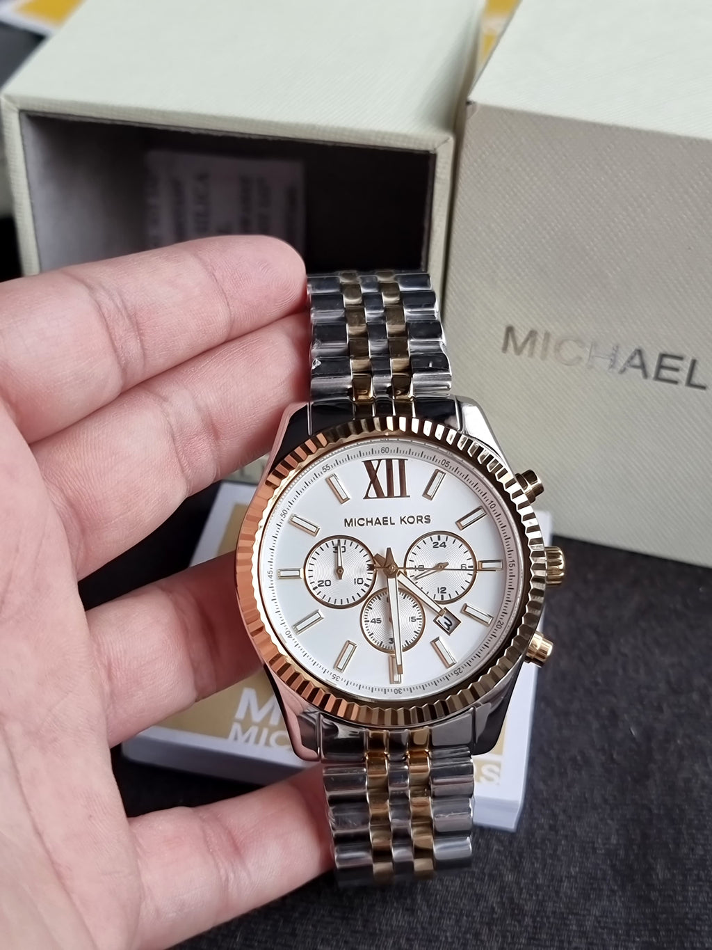 Michael Kors Men’s Chronograph Stainless Steel 44mm Watch MK8344(without tag)