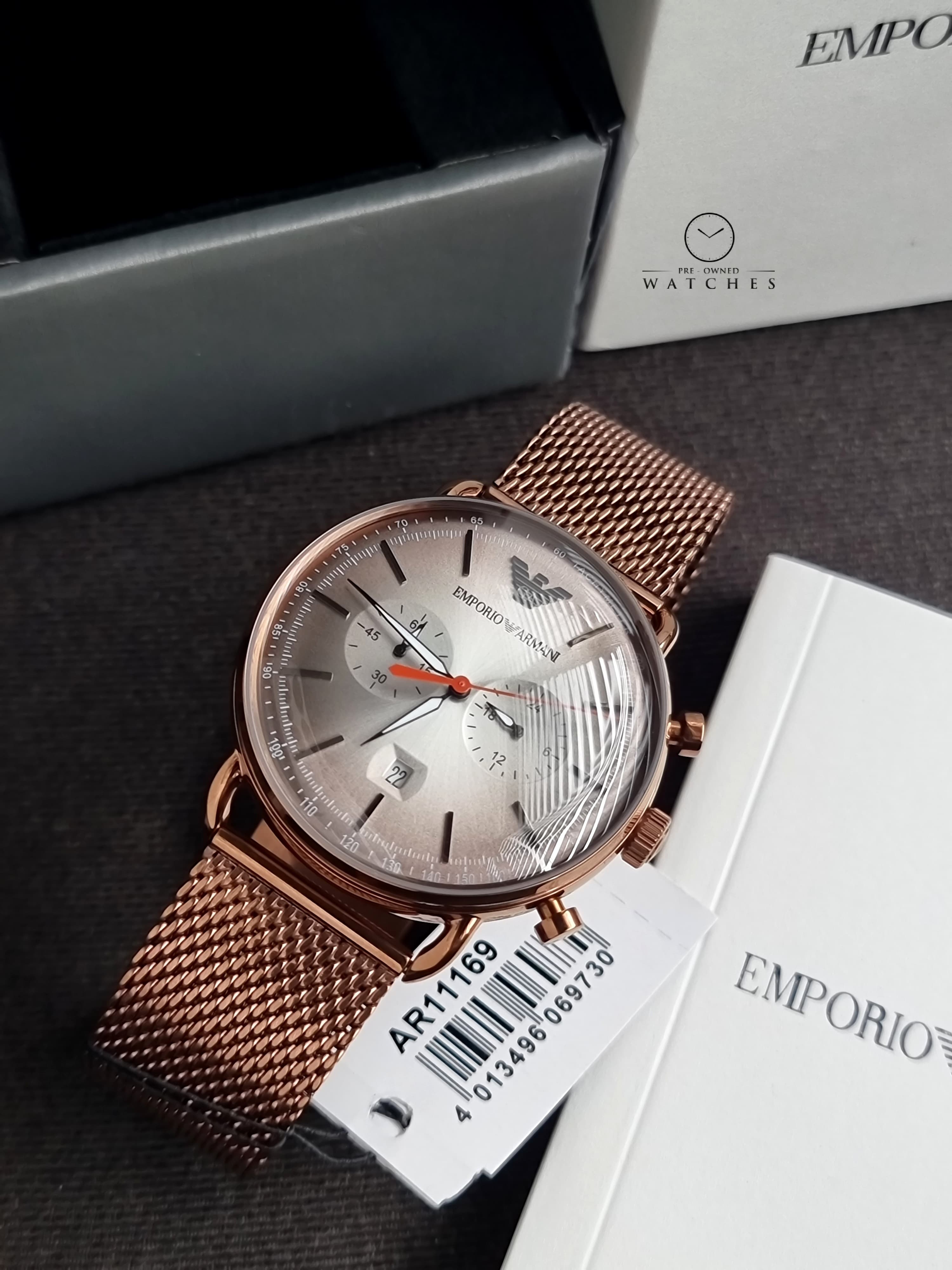 Emporio Armani Men’s Quartz Stainless Steel Grey Dial 43mm Watch AR11169