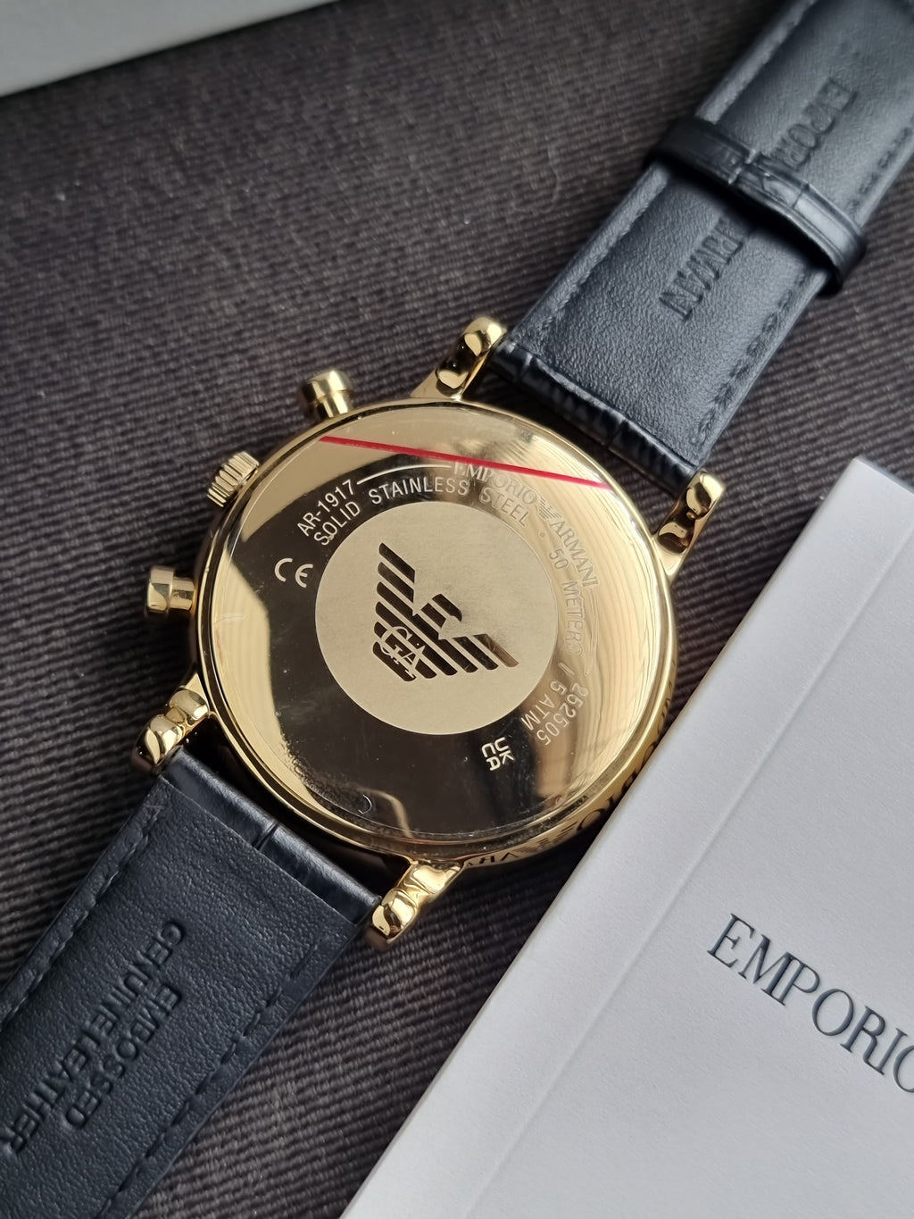 Emporio Armani Men’s Quartz Leather Strap Black Dial 46mm Watch AR1917