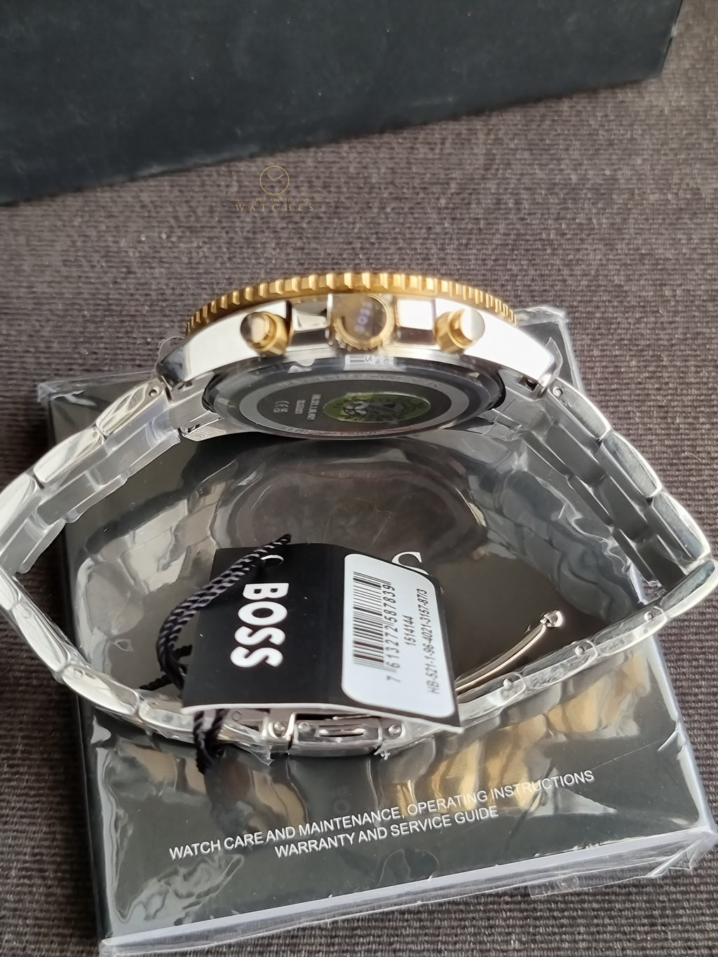 Hugo Boss Runner Two-tone Stainless Steel Grey 43mm Dial Chronograph Quartz Watch for Gents - Boss 1514144