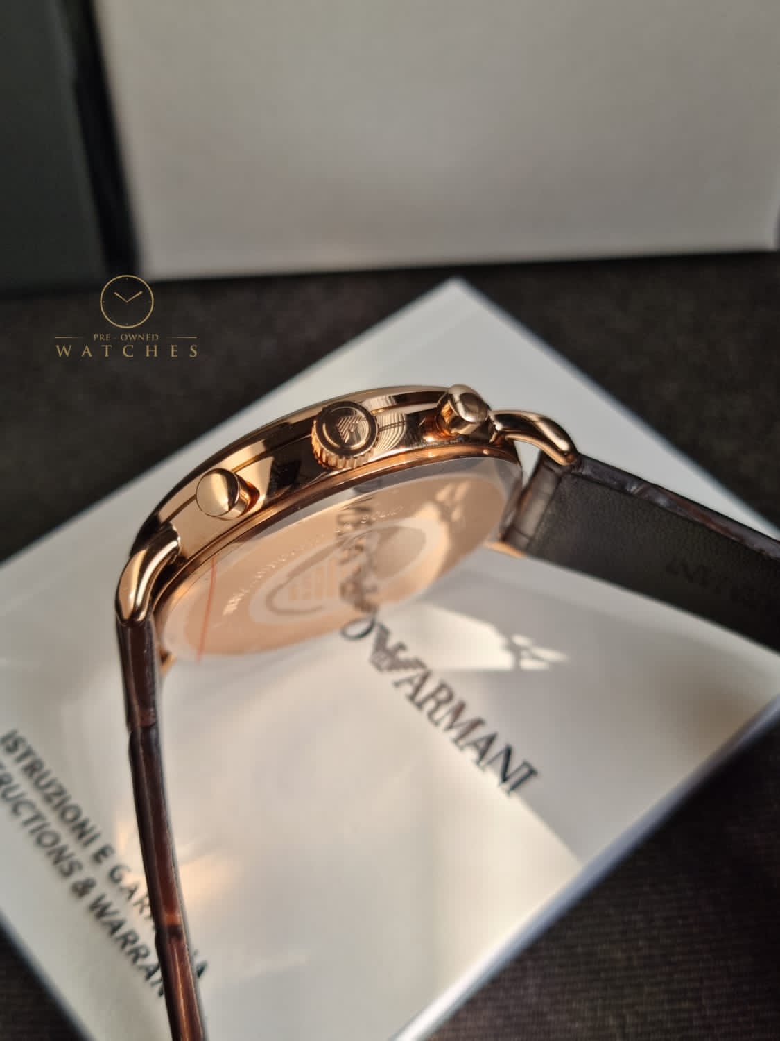 Emporio Armani Men’s Quartz Leather Strap Green Dial 43mm Watch AR11334