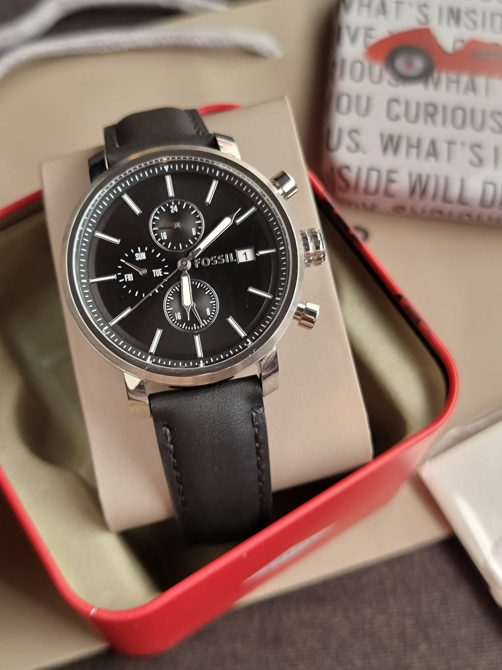 Fossil BQ2849 Men's Analogue Quartz Watch with Leather Strap