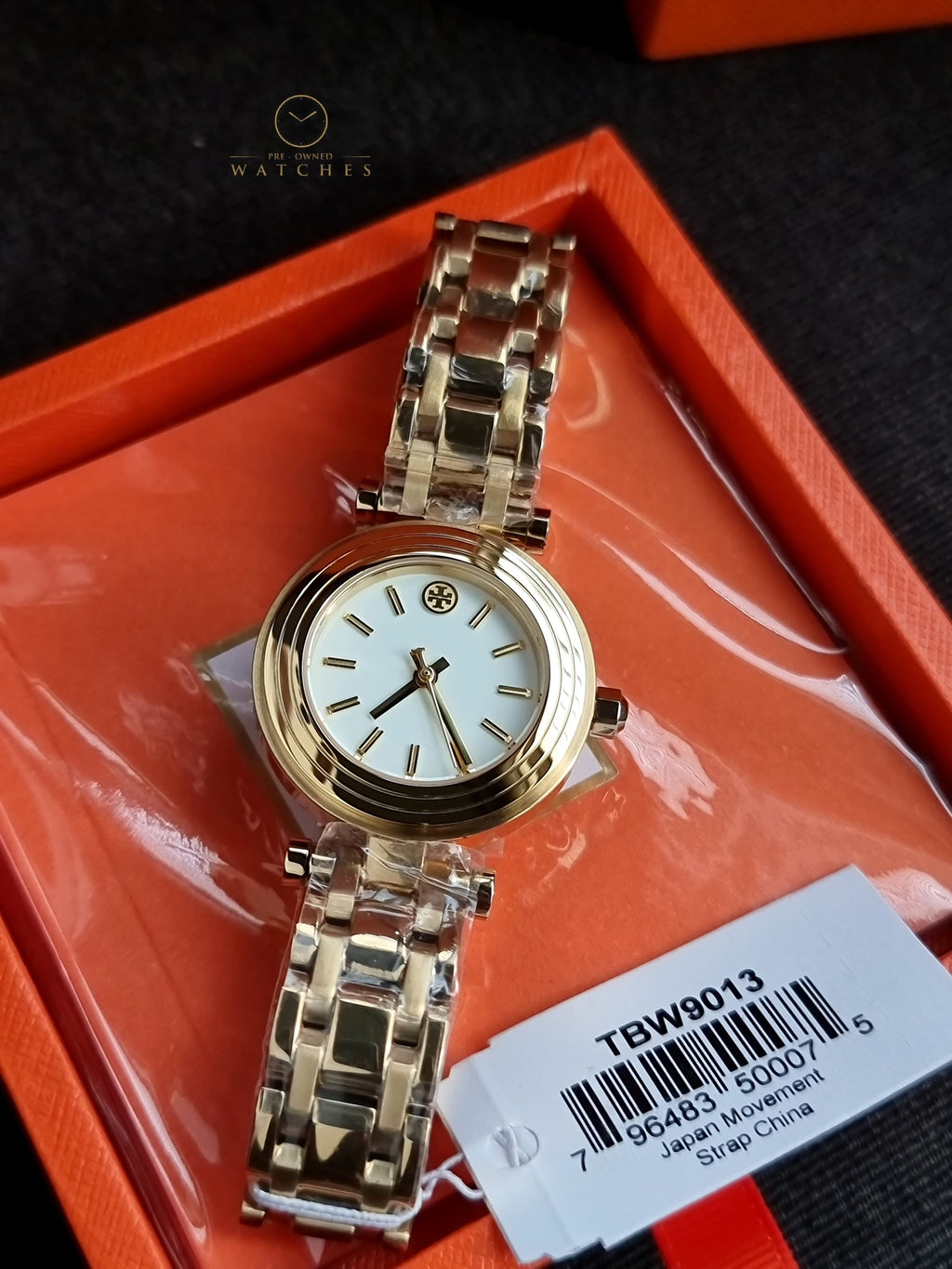 Tory Burch Gold Tone St Steel Ivory Dial Women's Watch TBW9013