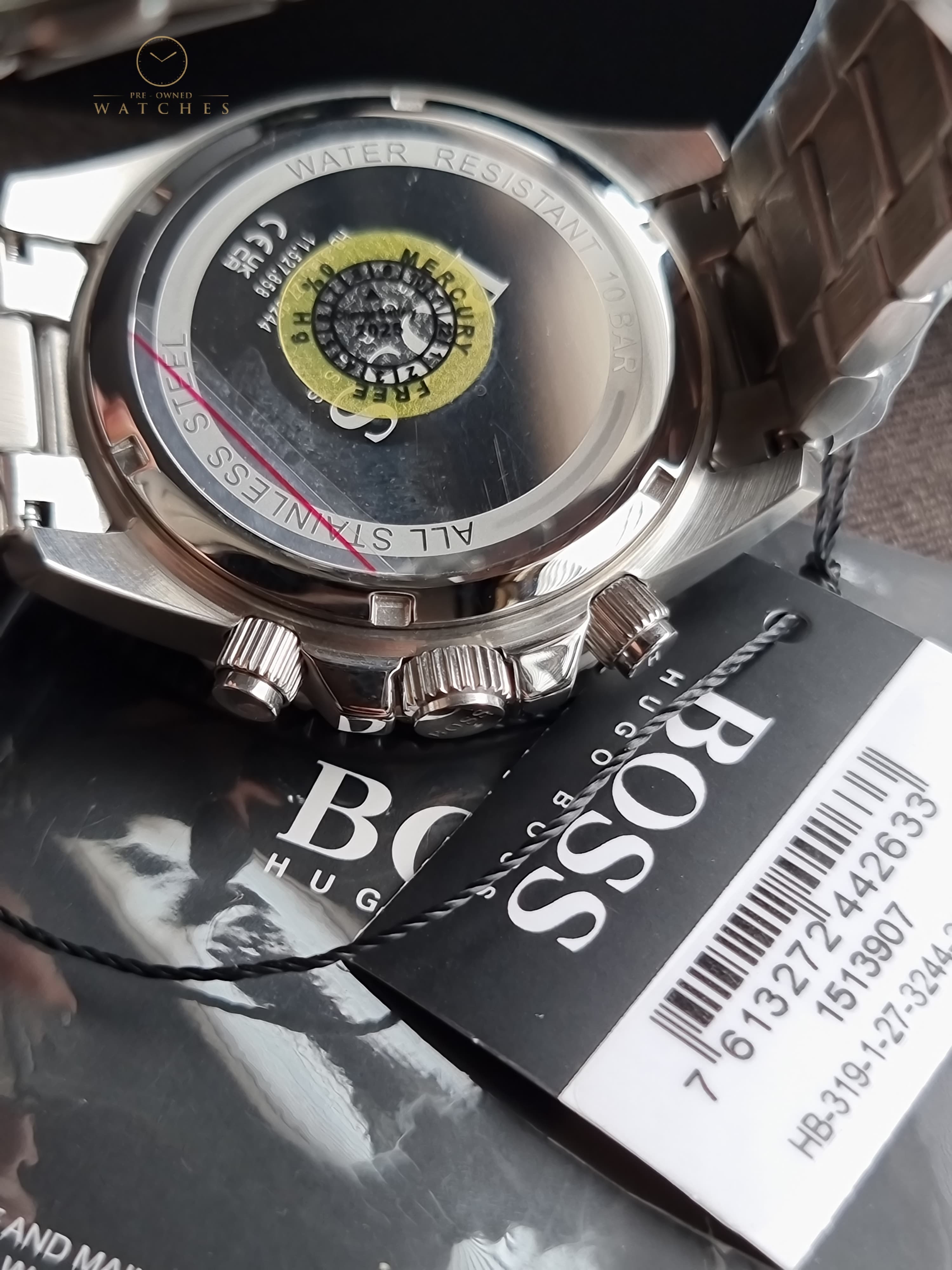 HUGO BOSS Admiral Silver Stainless Steel Blue Dial Chronograph Quartz Watch for Gents - 1513907