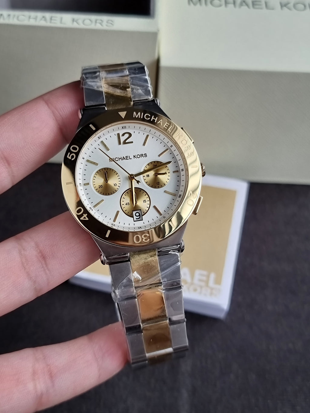 Michael Kors Mens Quartz Watch, Chronograph Display and Stainless Steel Strap MK5934