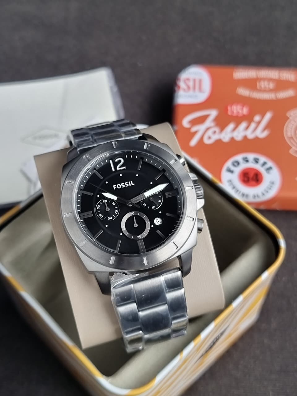 Fossil Privateer 45mm Chronograph Smoke Stainless Steel Watch - BQ2817