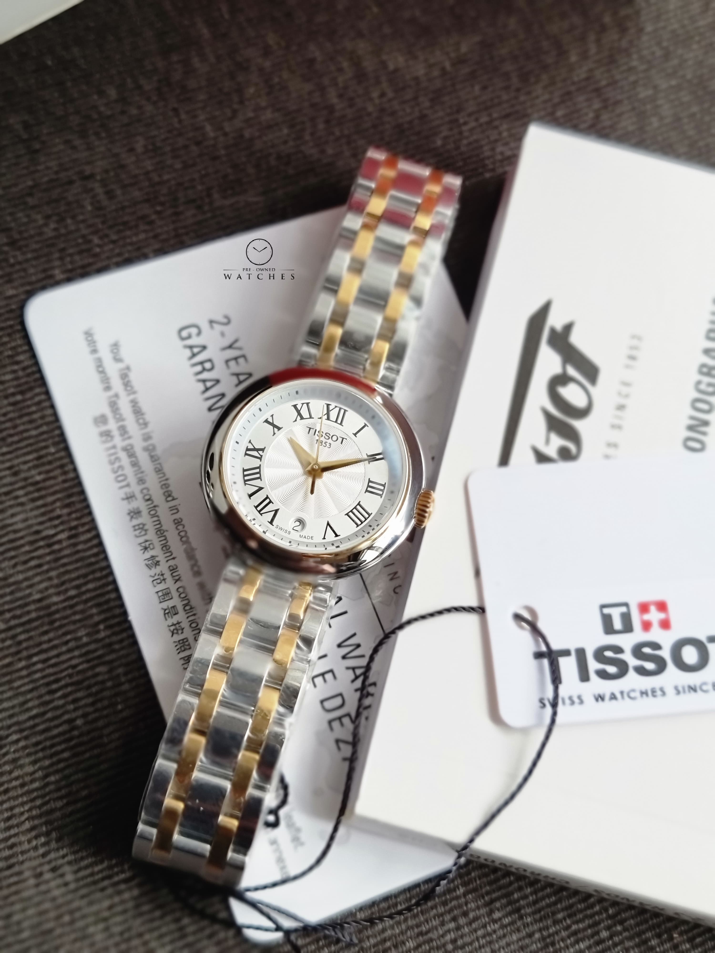 Tissot Classic Traditional Two-tone Stainless Steel White Dial Quartz Watch for Ladies - T126.010.22.013.00