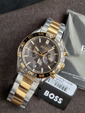 Hugo Boss Runner Two-tone Stainless Steel Grey 43mm Dial Chronograph Quartz Watch for Gents - Boss 1514144
