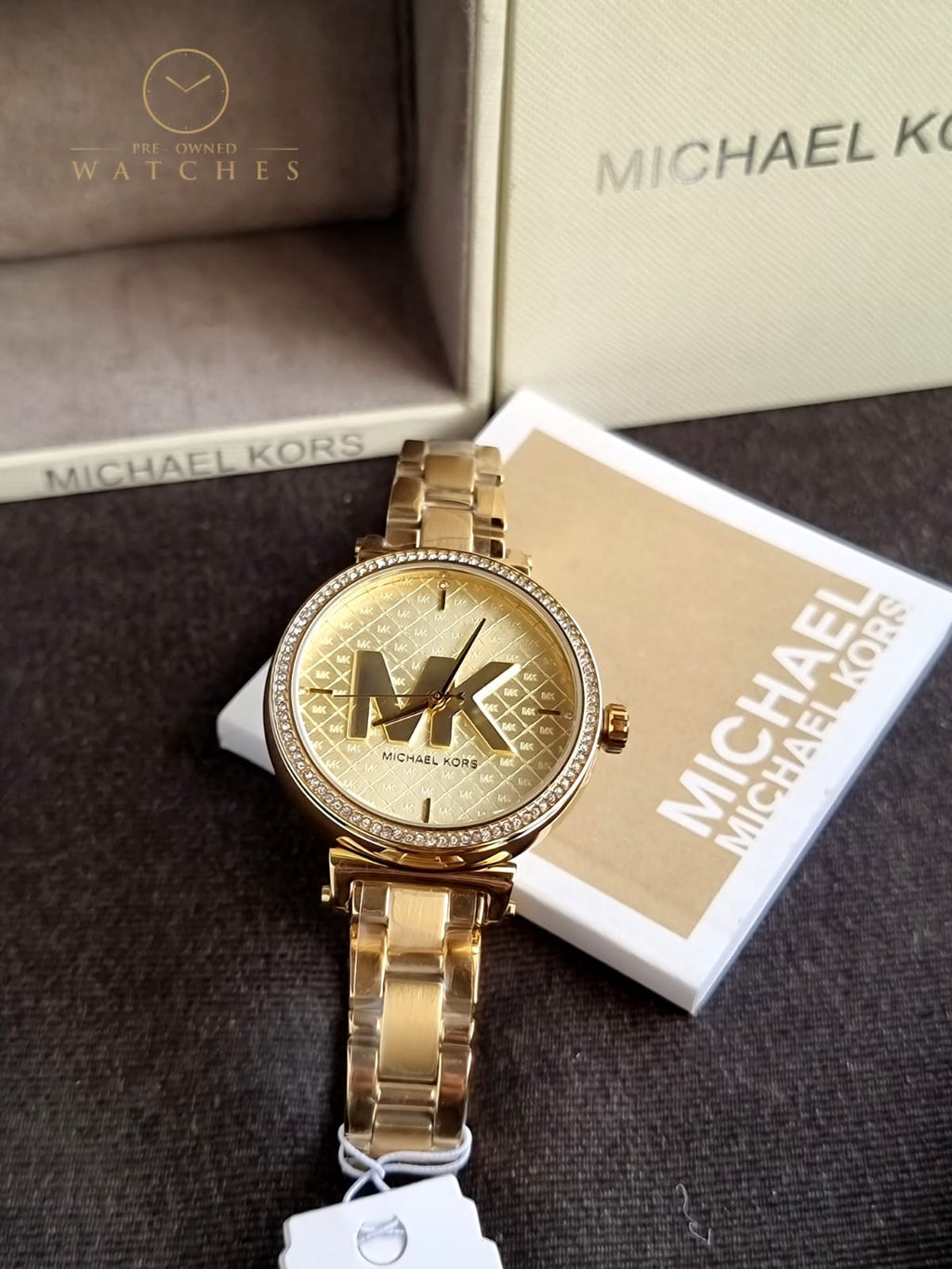 Michael Kors Women’s Quartz Stainless Steel Gold Dial 36mm Watch MK4334