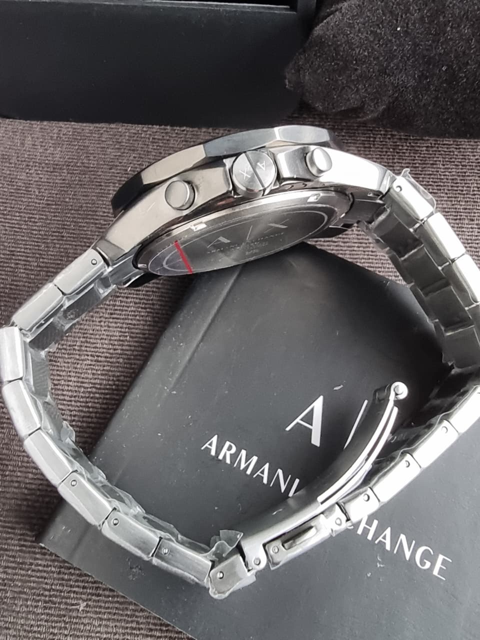 Armani Exchange Spencer Chronograph Quartz Black Dial Gunmetal Chain Men's Watch
AX1959