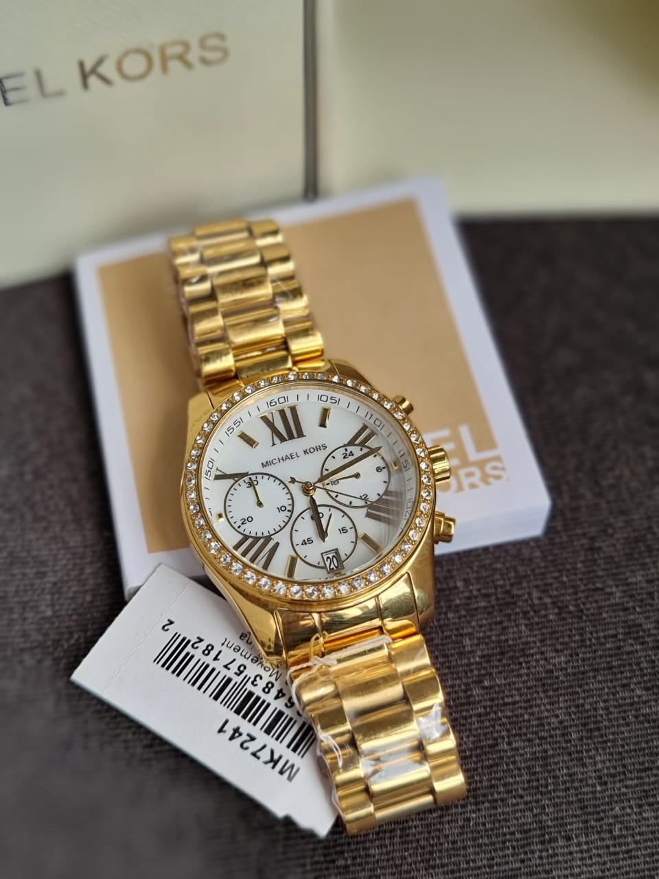 Michael Kors Women’s Quartz Gold Stainless Steel Mother Of Pearl Dial 38mm Watch MK7241