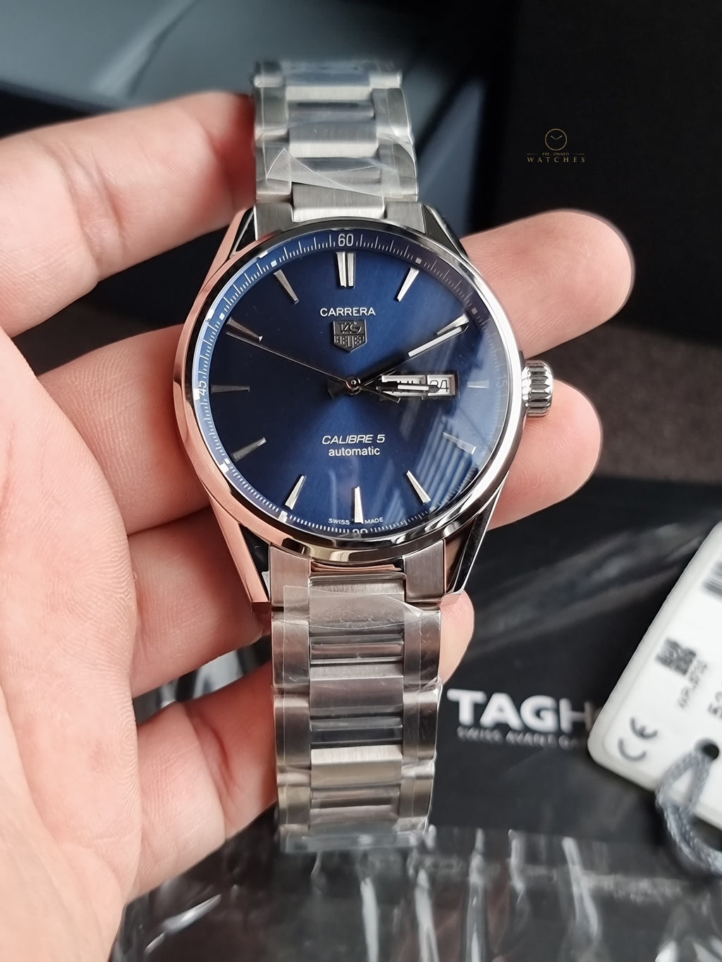 Tag Heuer Carrera Men’s Automatic Swiss Made Silver Stainless Steel Blue Dial 41mm Watch WAR201E.BA0723