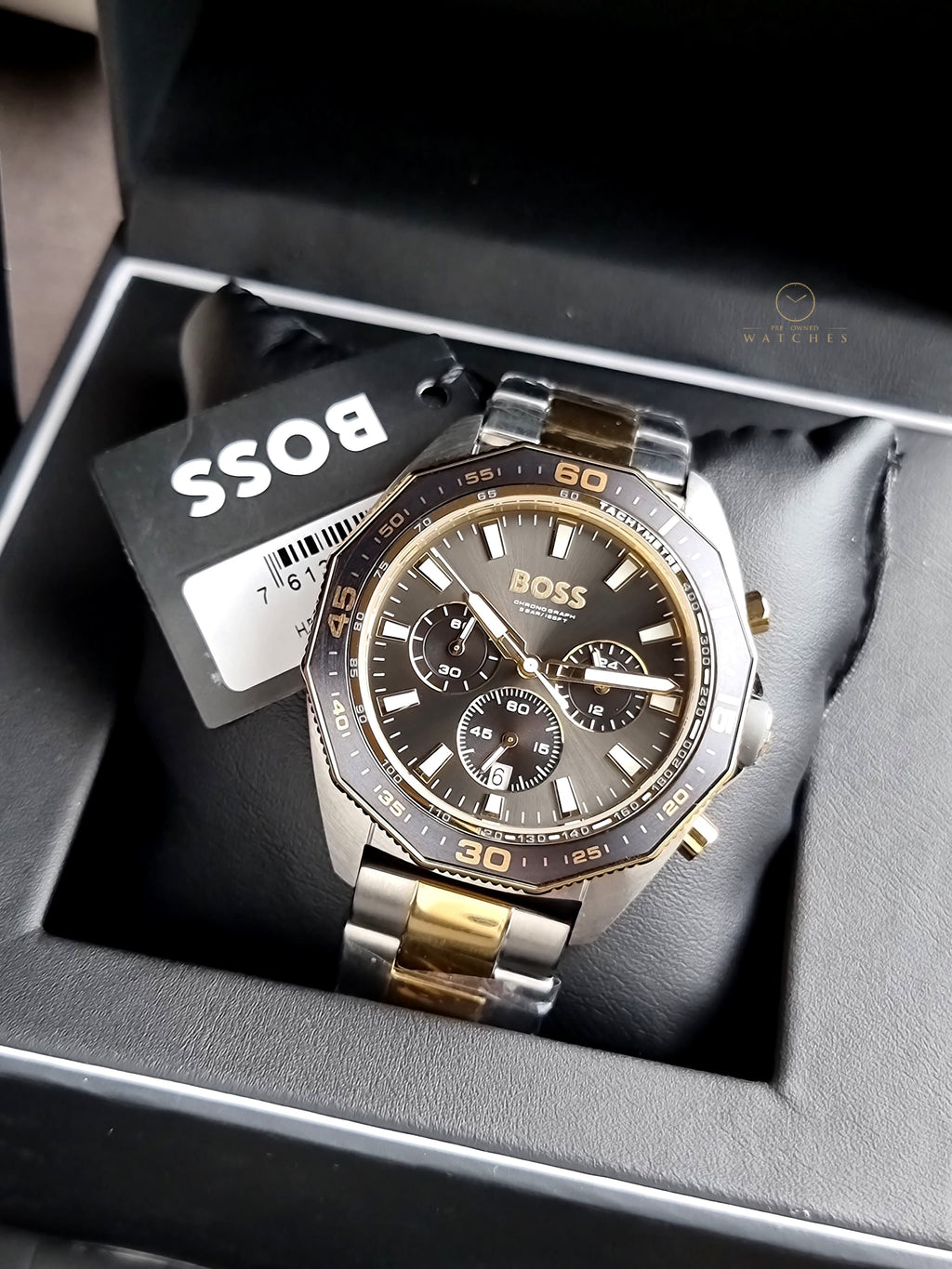HUGO BOSS Energy Two-tone Stainless Steel Grey Dial Chronograph Quartz Watch for Gents - 1513974