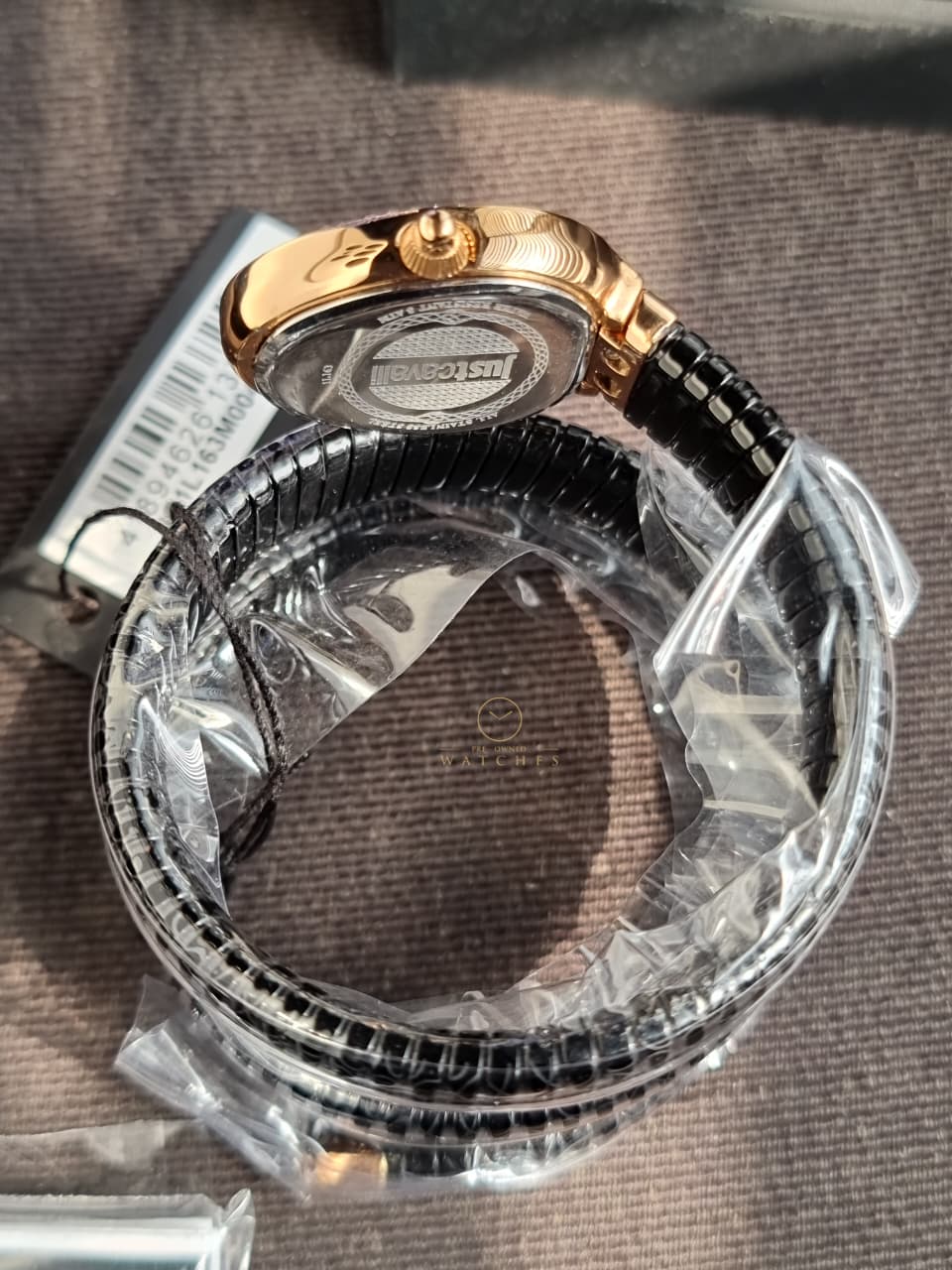 Just Cavalli Doppio Black Dial 25mm Black Steel Strap Watch for Women - JC1L163M0045