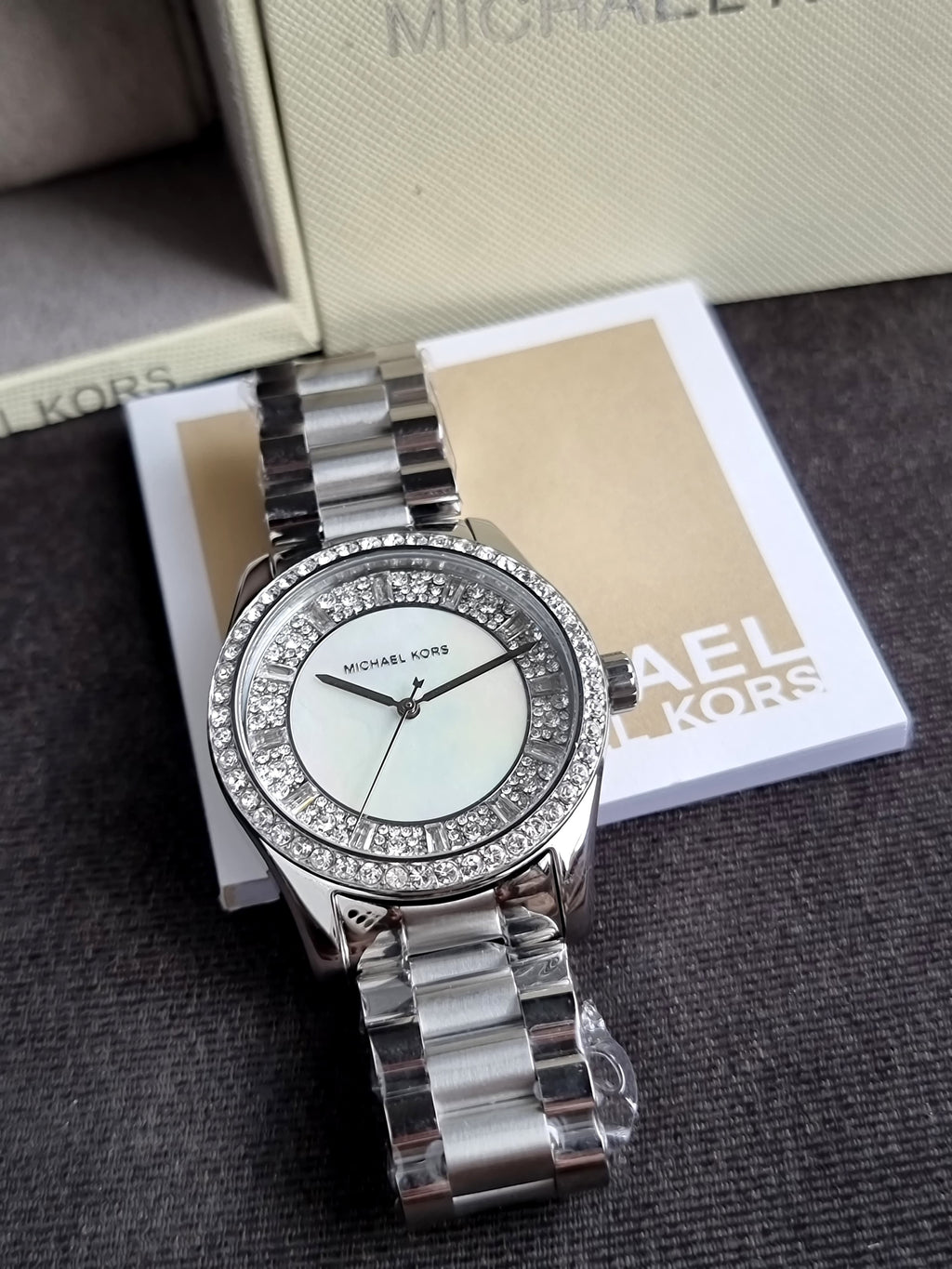 Michael Kors Lexington Silver Mother Of Pearl Watch MK7445
