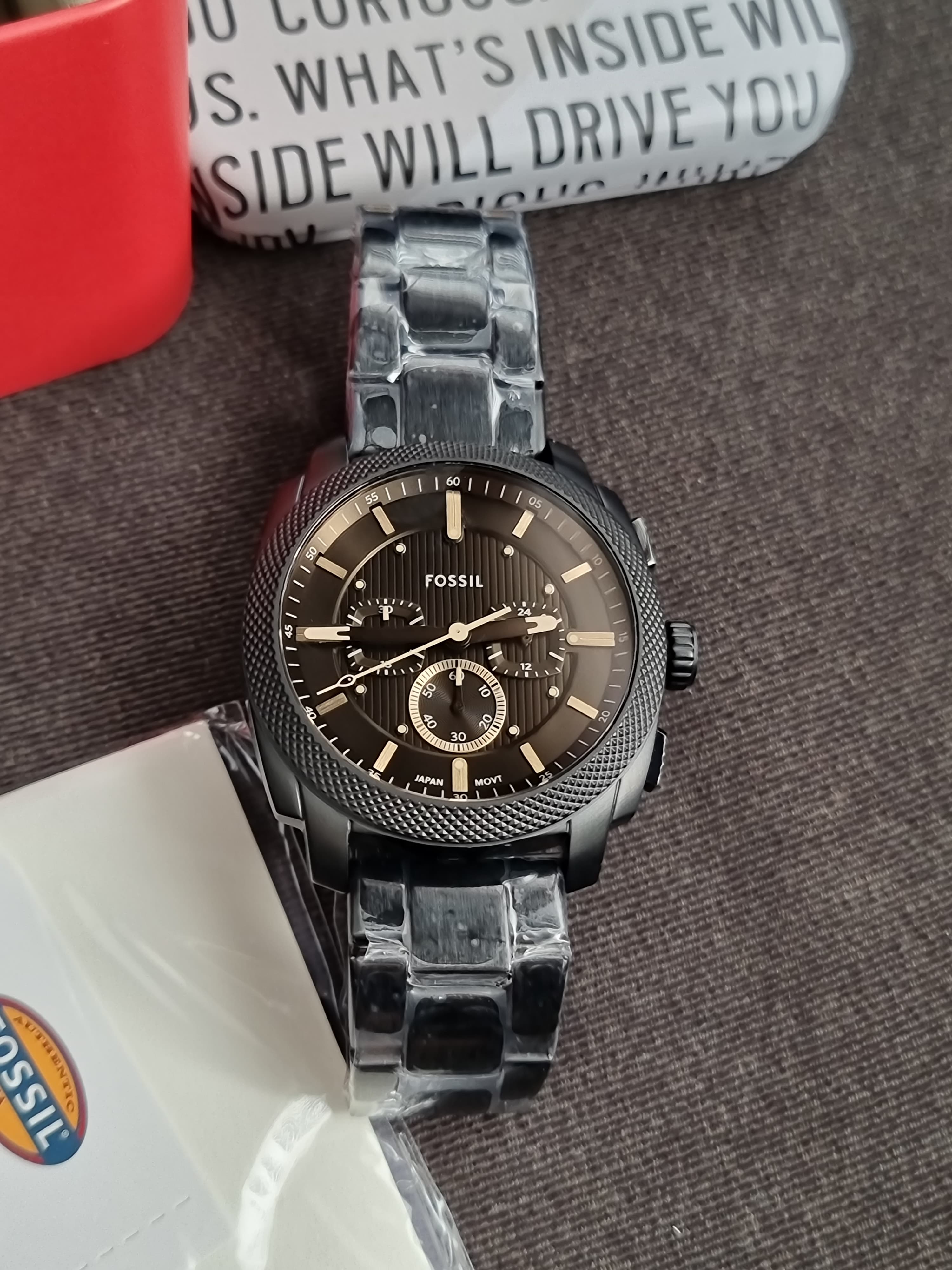 Fossil Machine Chronograph Black 44mm Stainless Steel Watch - FS6097