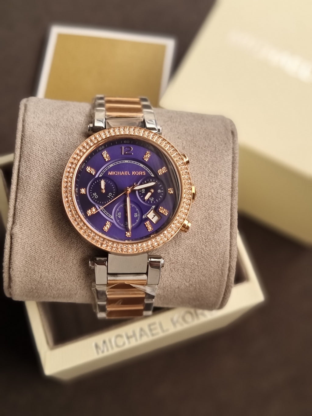 Michael Kors Women’s Analog Stainless Steel Blue Dial 39mm Watch MK6141
