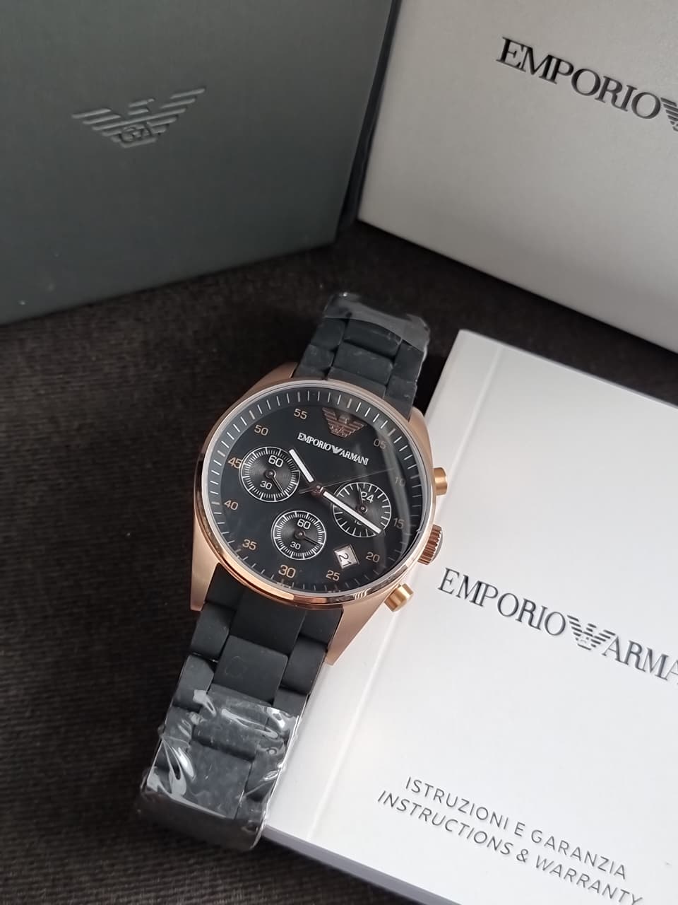 Emporio Armani Women’s Quartz Silicone Stainless Steel Black Dial 38mm Watch AR5906