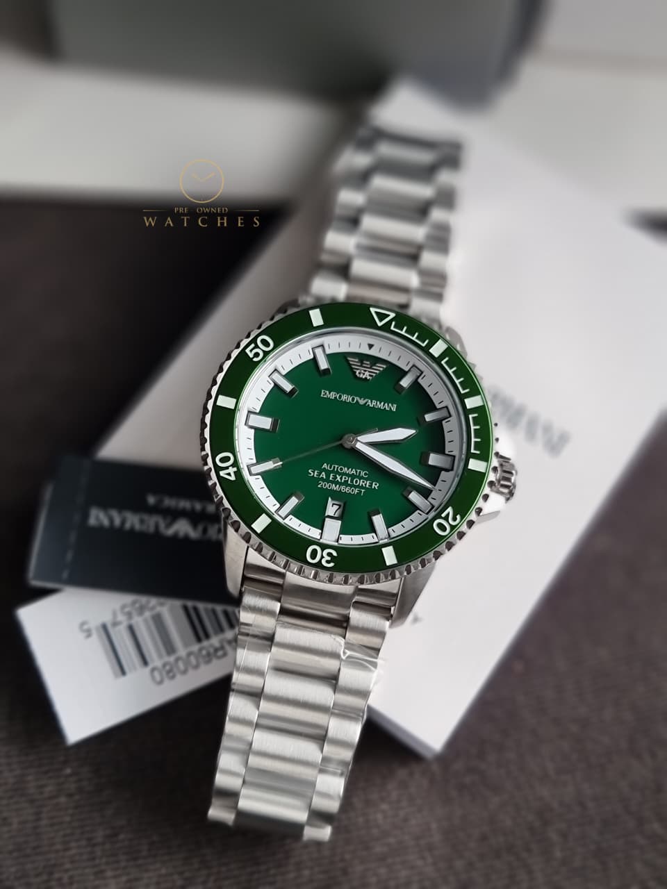 Emporio Armani Silver Tone Analogue Watch AR60080