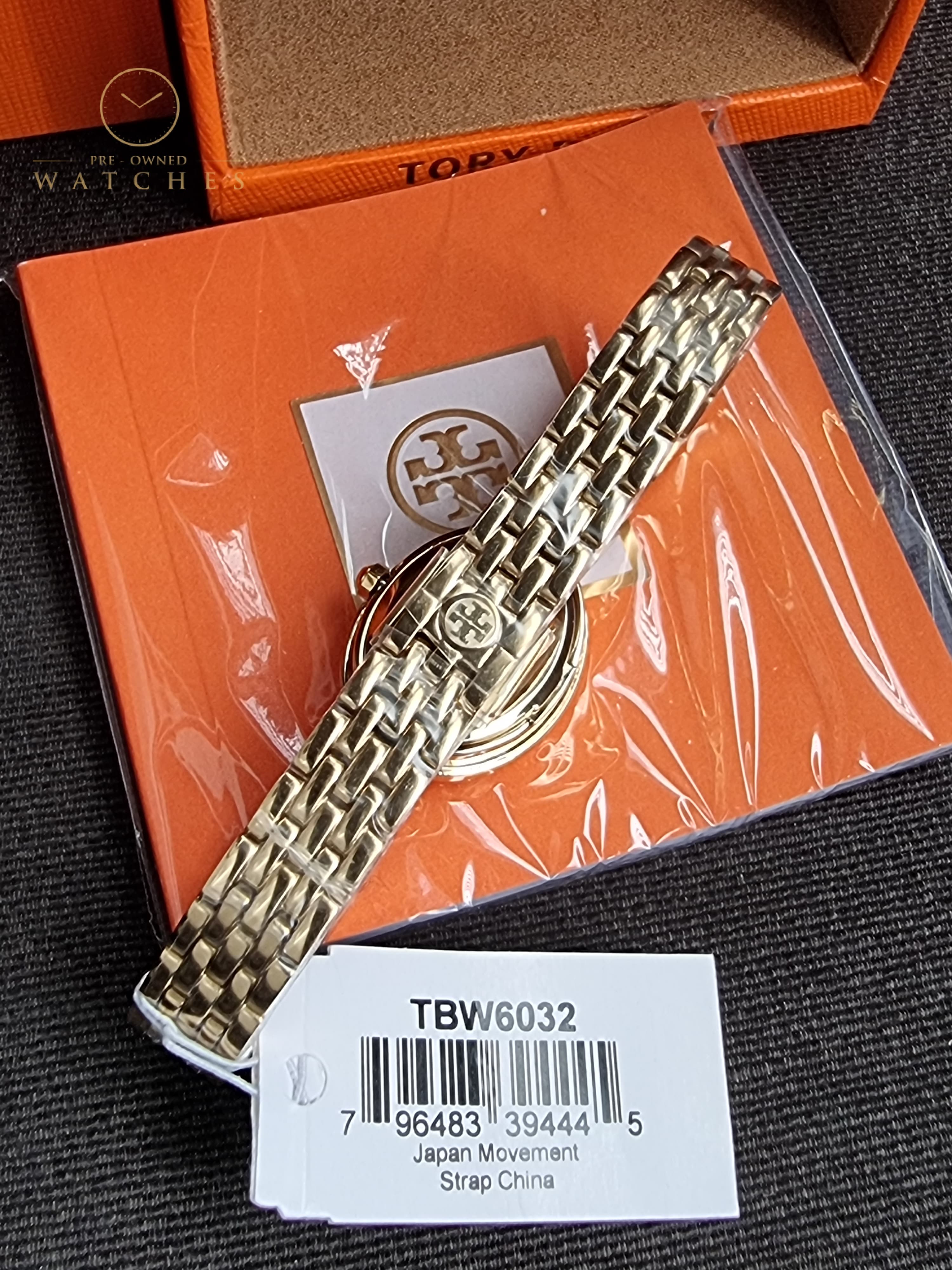 Tory Burch Oval Watch Gold Tone Stainless Steel – TBW6032