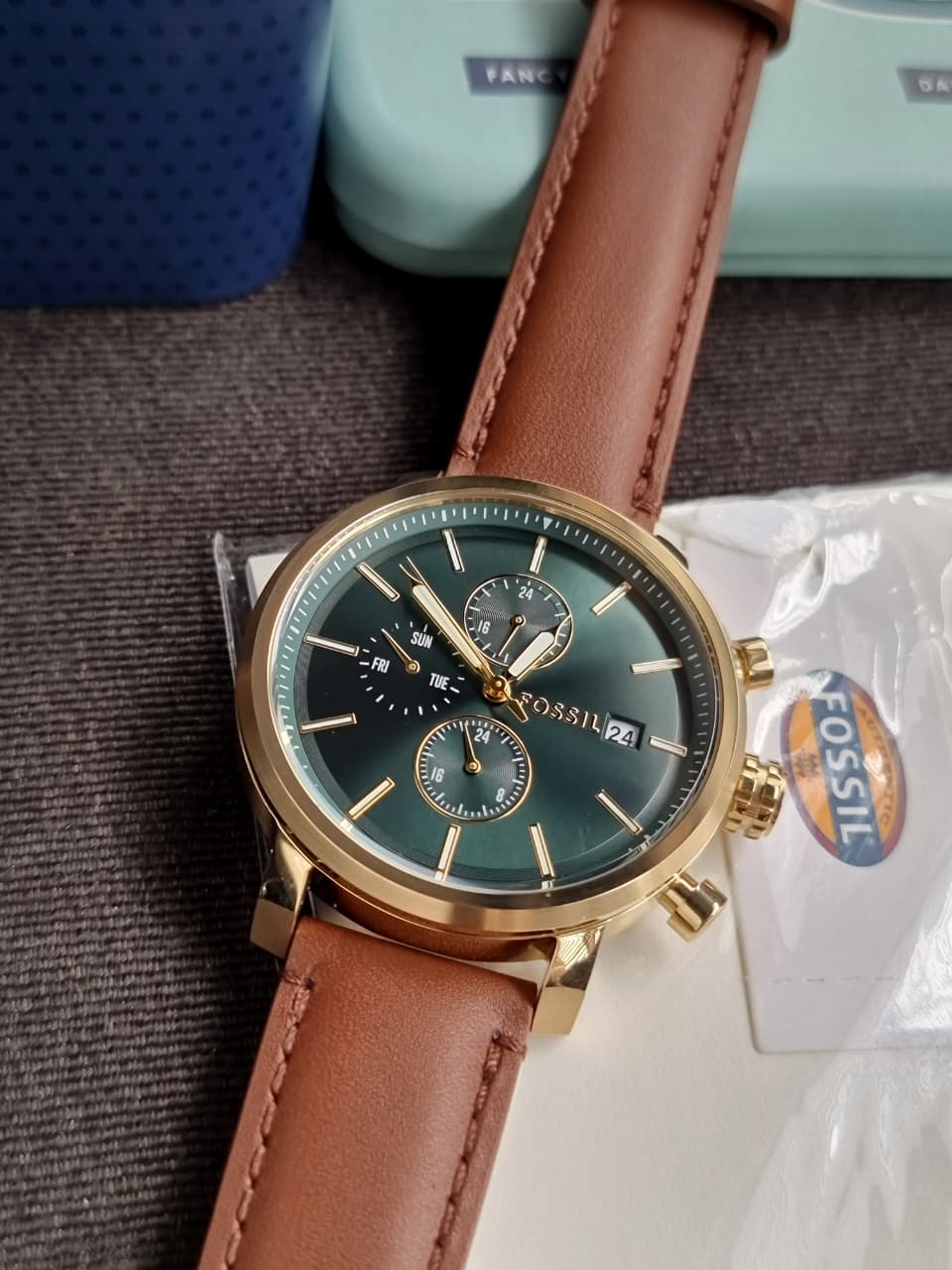 Fossil Rhett Multifunction Brown Leather 43mm Men's Watch - BQ2892