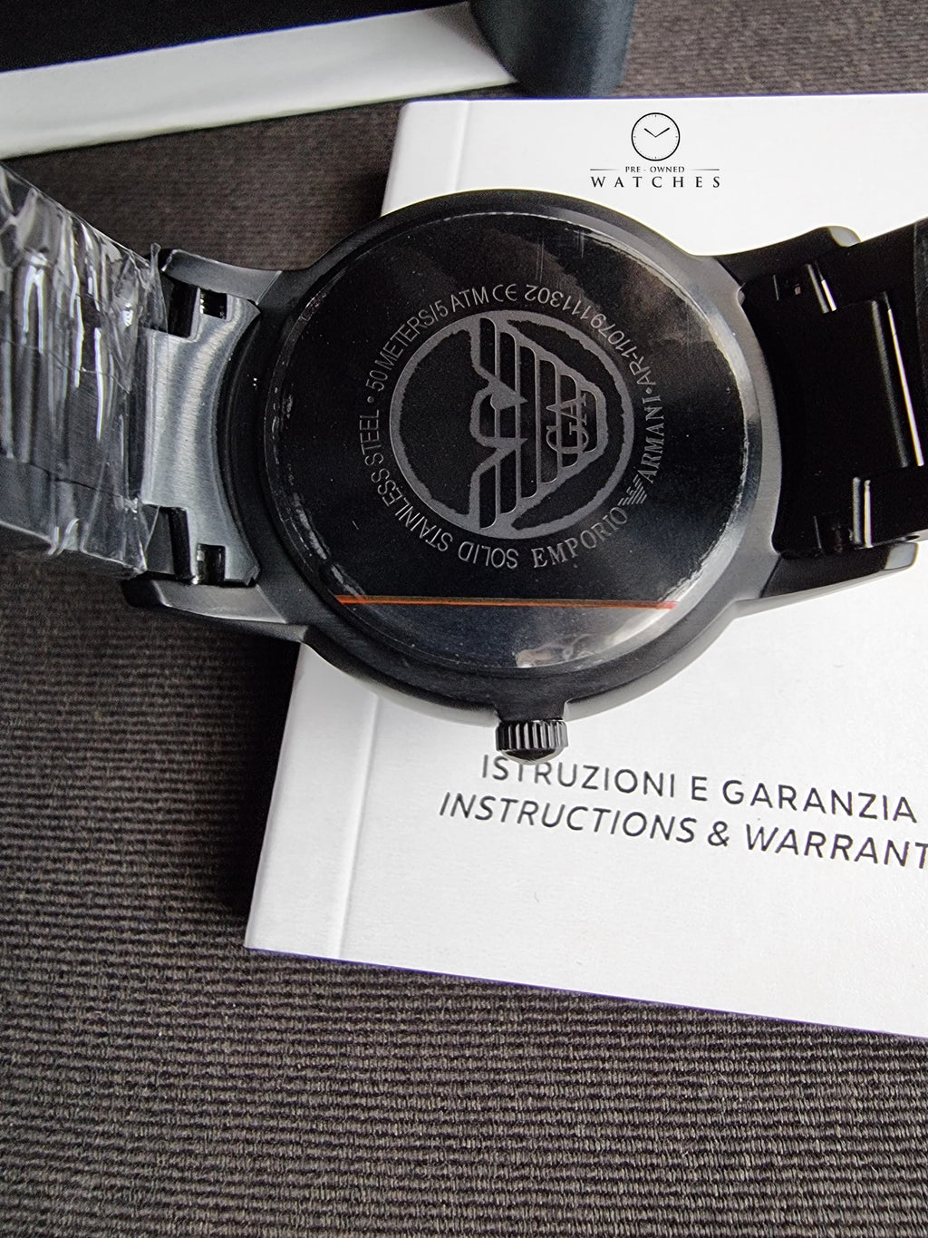 Emporio Armani Renato Quartz Black 43mm Dial Black Steel Strap Watch For Men - AR11079