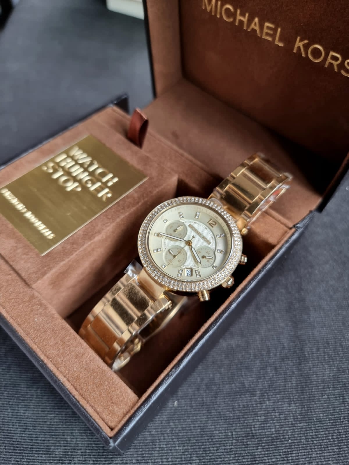 Michael Kors Parker Gold Stainless Steel Dial Chronograph Quartz Watch for Ladies - MK5354