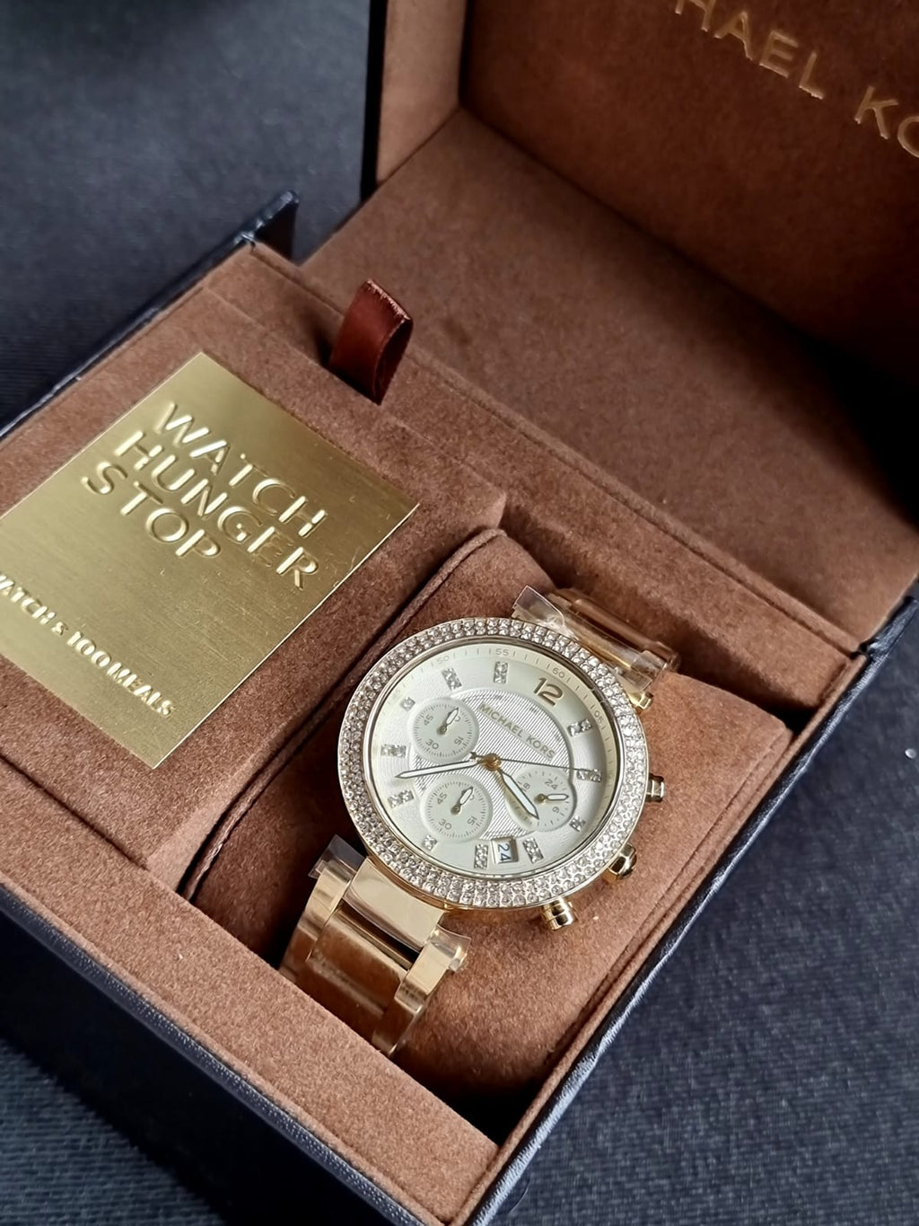 Michael Kors Parker Gold Stainless Steel Dial Chronograph Quartz Watch for Ladies - MK5354