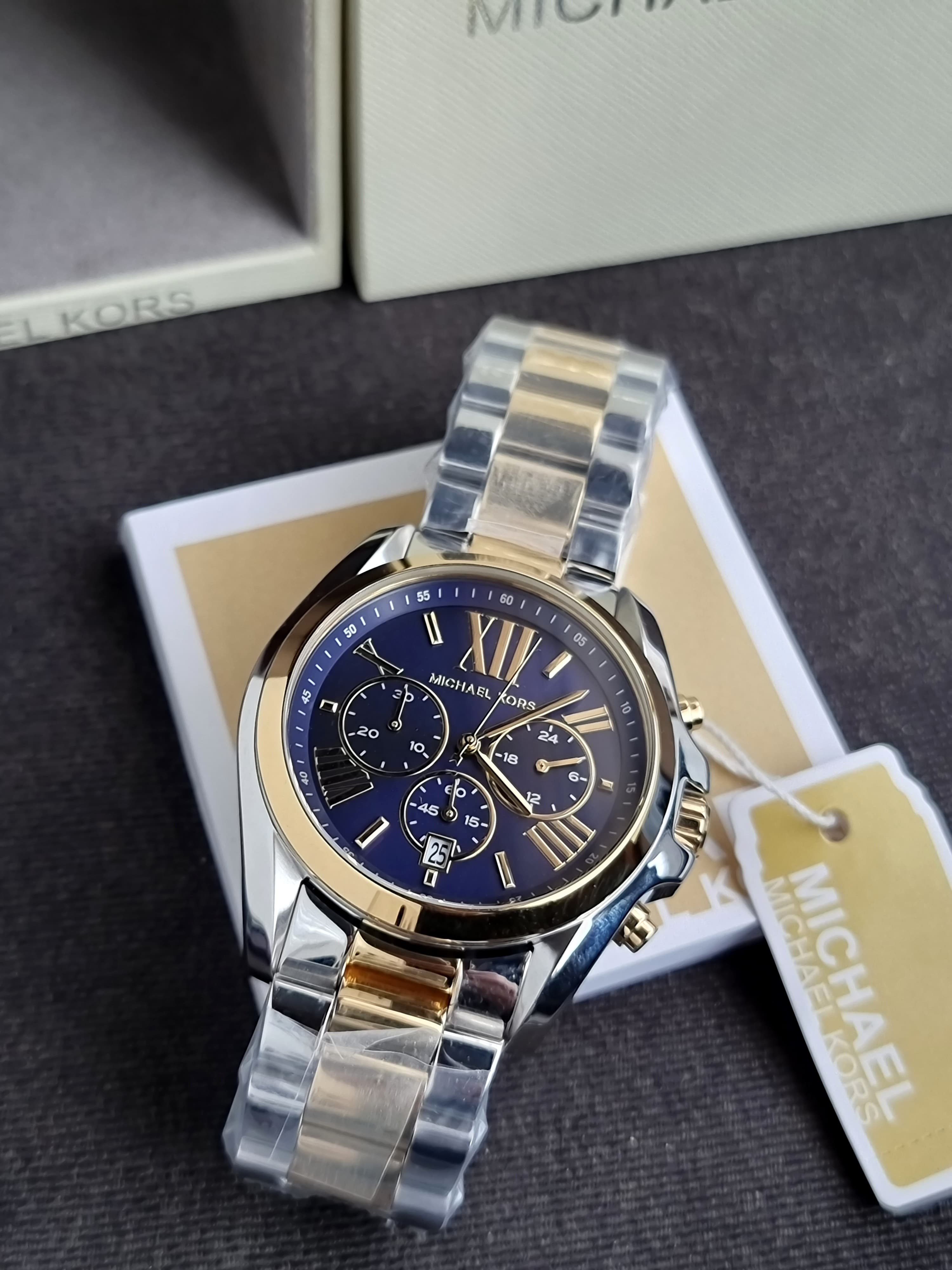 Michael Kors Women’s Chronograph Quartz Stainless Steel Blue Dial 43mm Watch MK5976