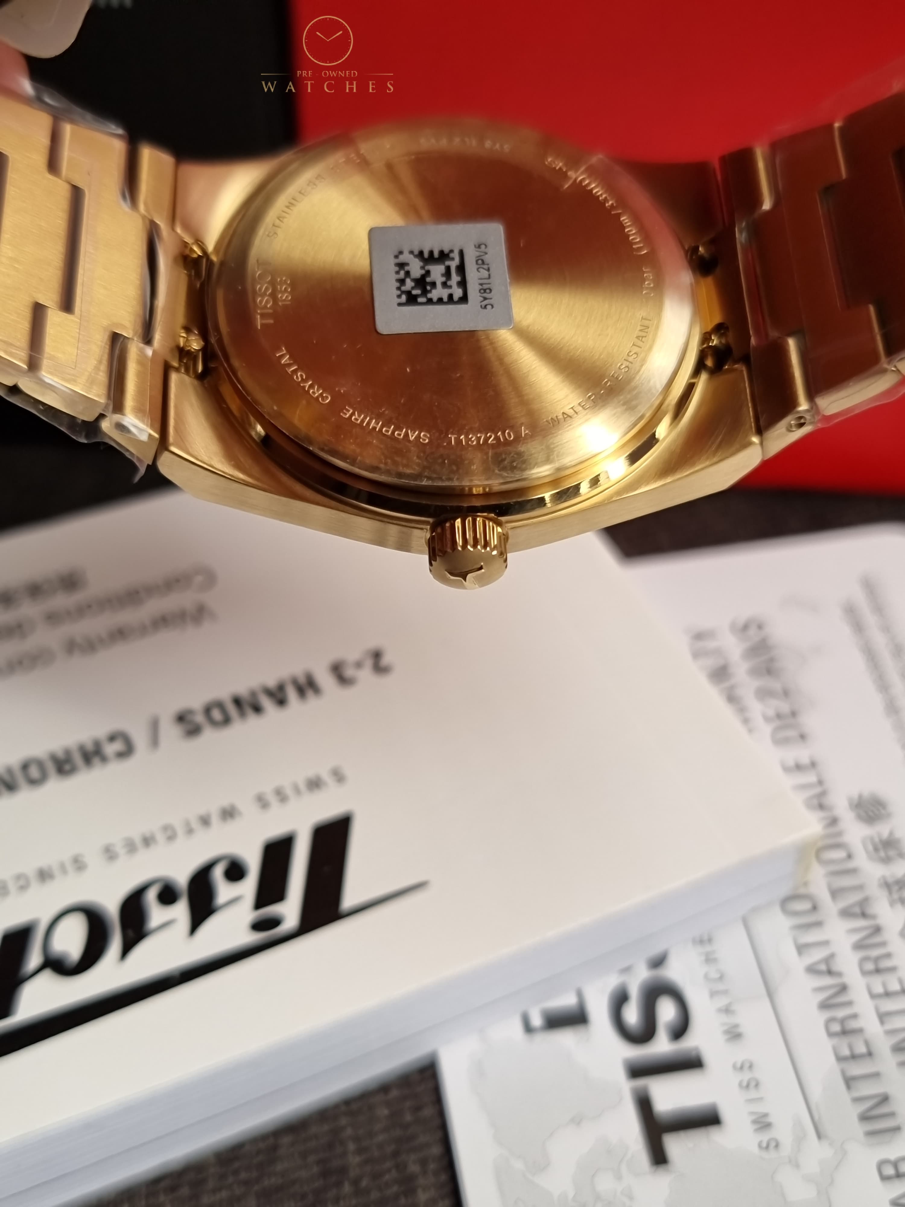 TISSOT PRX T137.210.33.021.00 Watch 35mm Champagne Gold Quartz