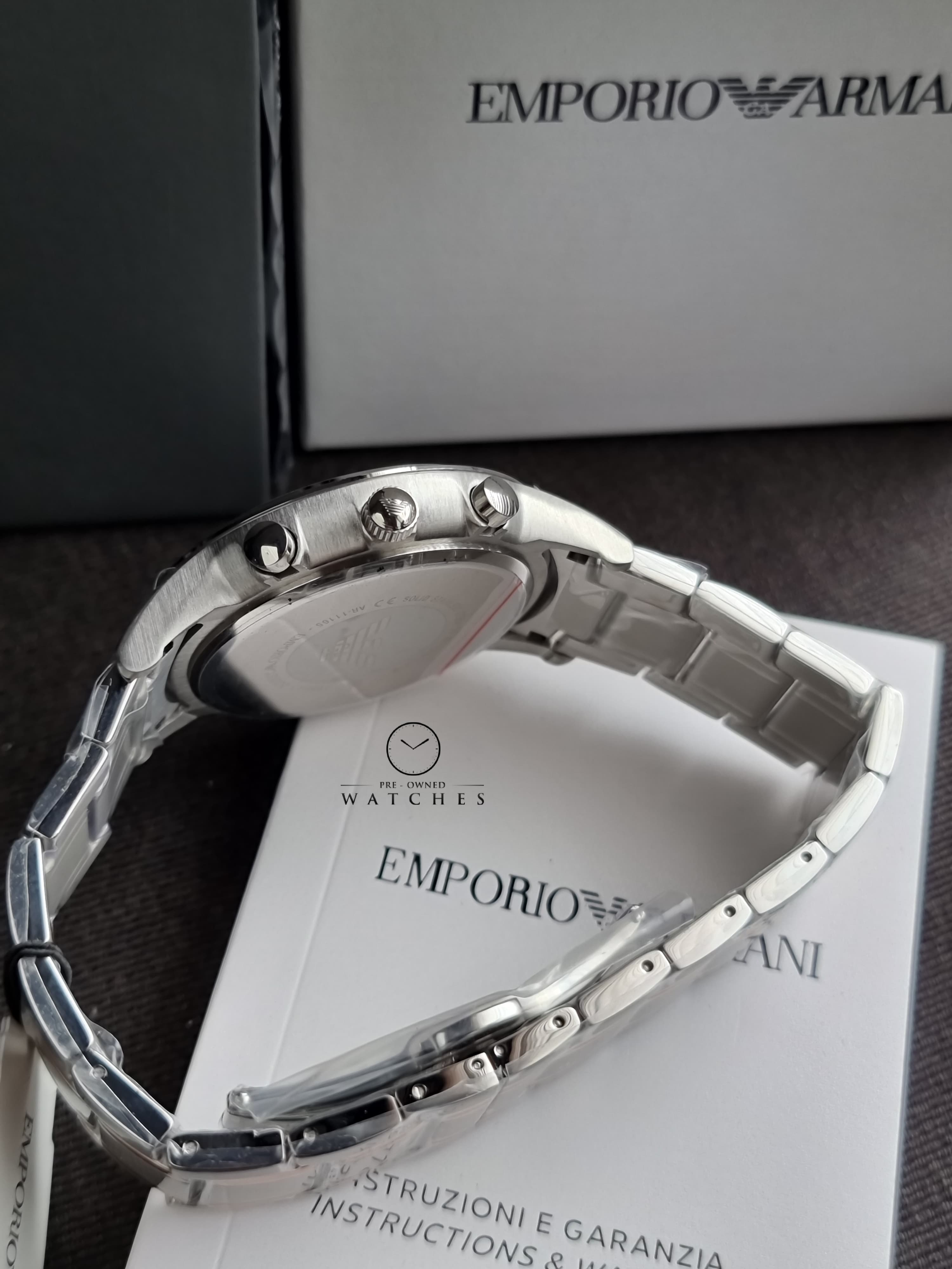 Emporio Armani Men’s Analogue Quartz Stainless Steel Black Dial 43mm Watch AR11165