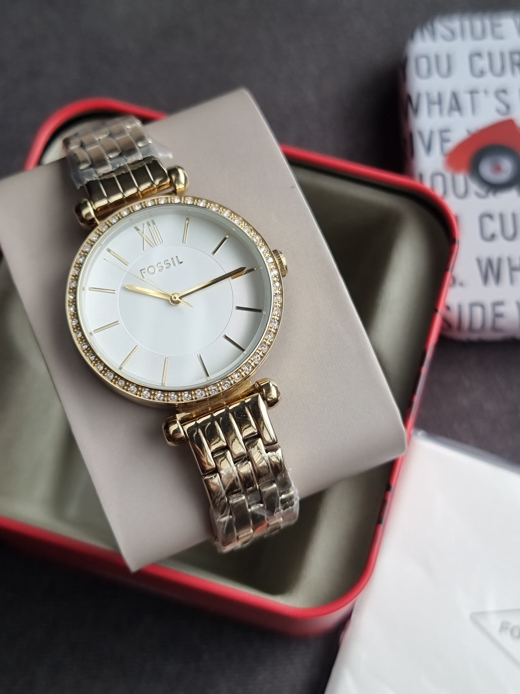 Fossil Women's BQ3498 Tillie Three-hand Gold-tone Stainless Steel Watch