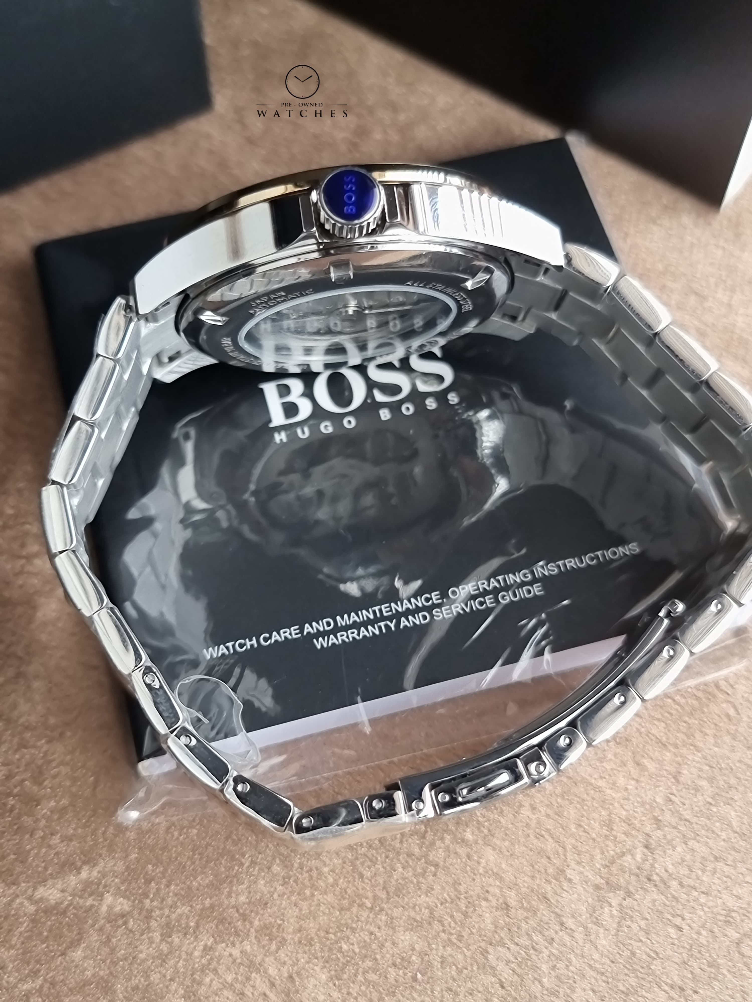 Hugo Boss Two-tone Stainless Steel Navy Blue Dial 1514201 Automatic Men's Watch