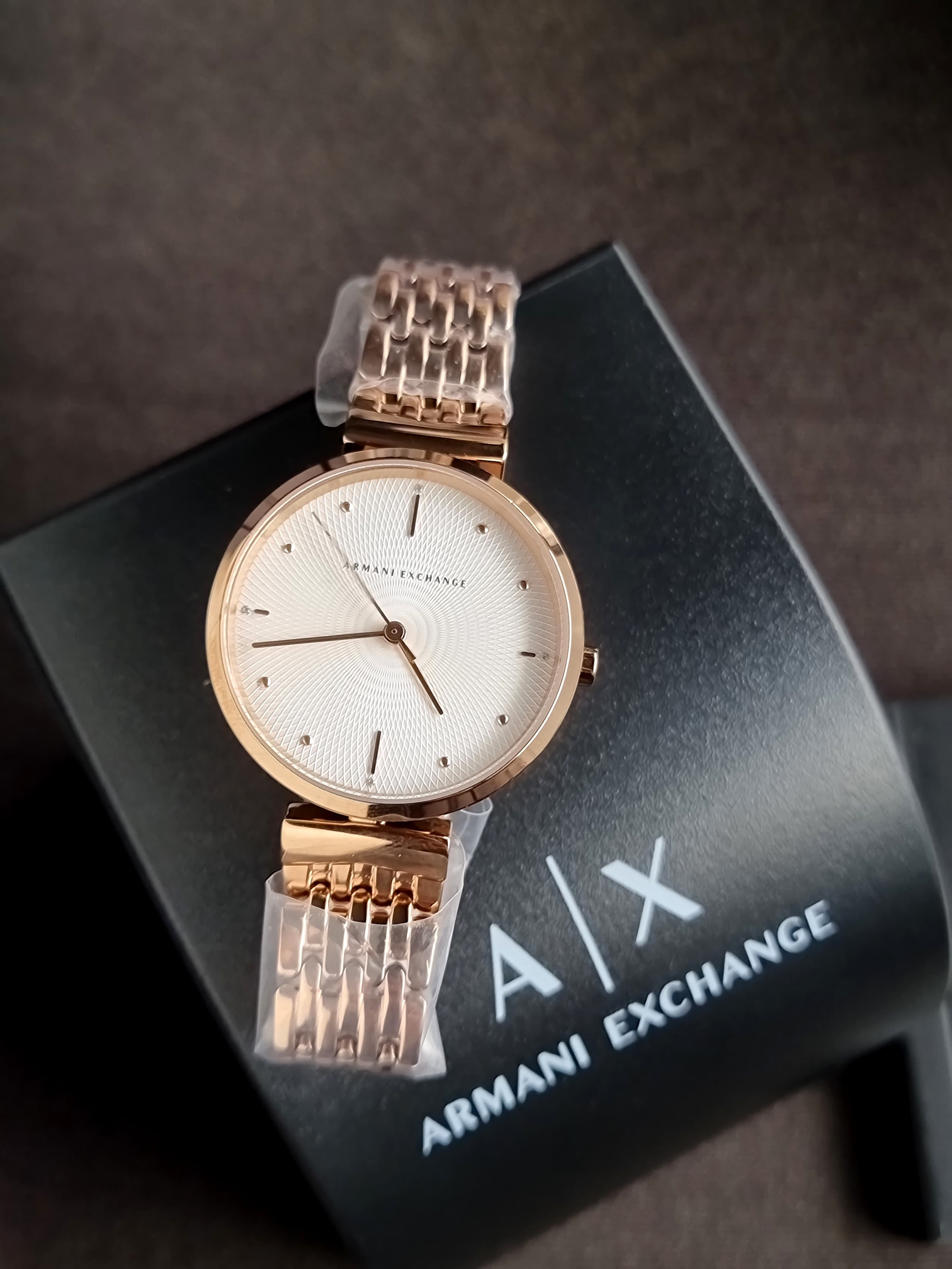 Armani Exchange Women's Zoe Rose Gold Round Stainless Steel Watch AX5901