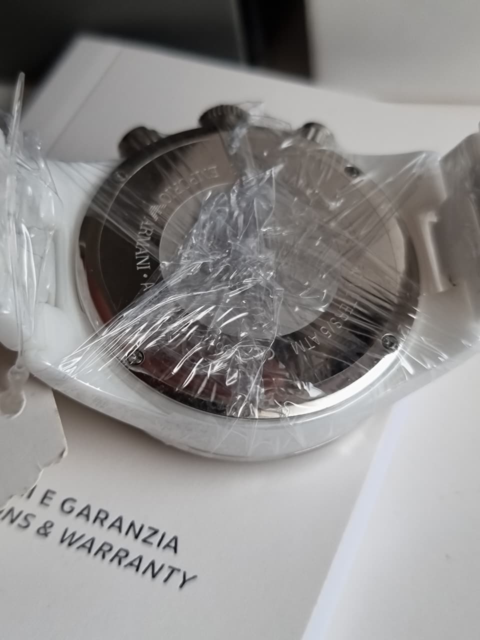 Emporio Armani Ceramica Chronograph White Dial White Ceramic Strap Watch For Women - AR1456