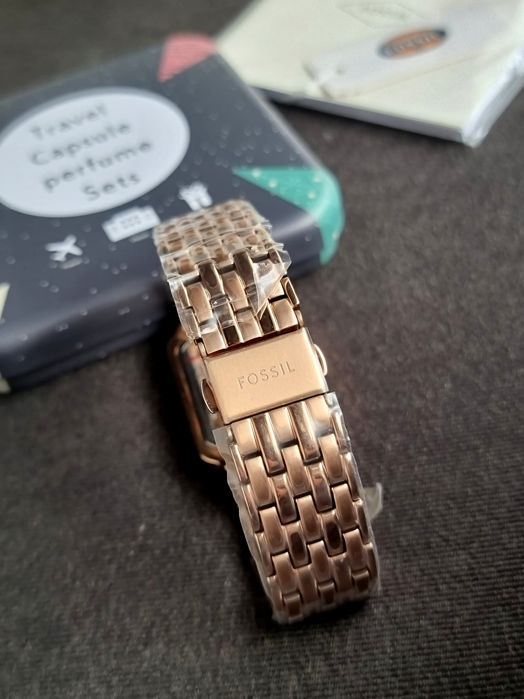 Fossil Raquel Three-Hand Date Rose Gold-Tone Stainless Steel Watch ES5323