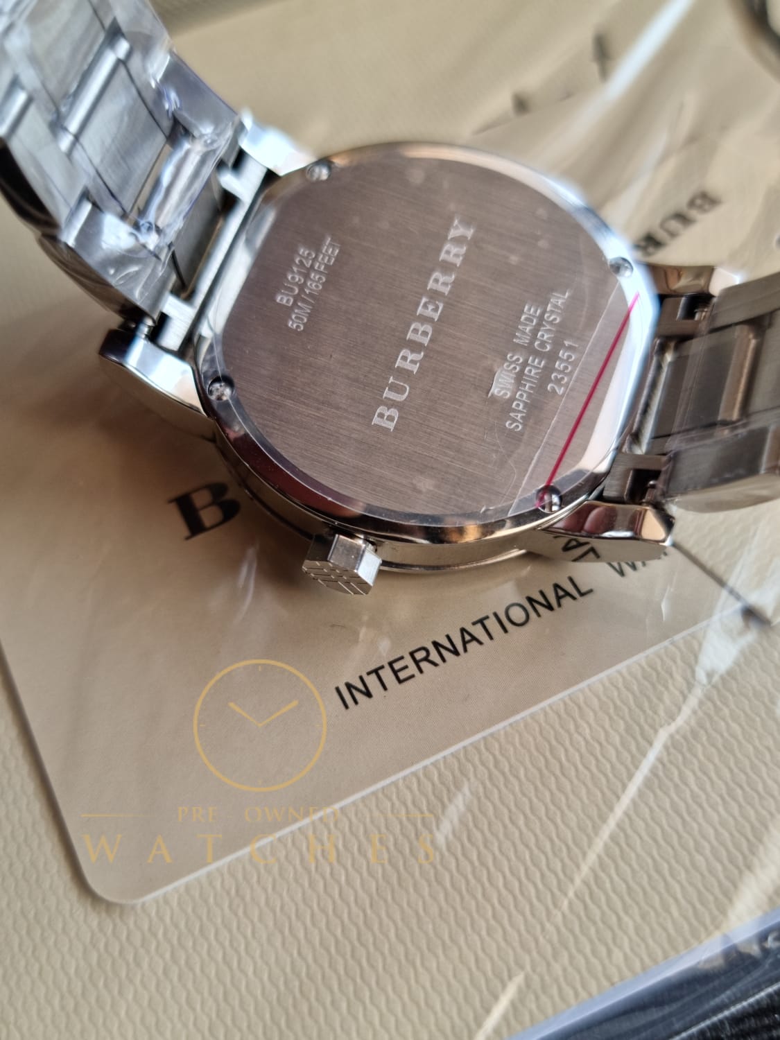 Burberry Women’s Swiss Made Quartz Stainless Steel Silver Dial 34mm Watch BU9125