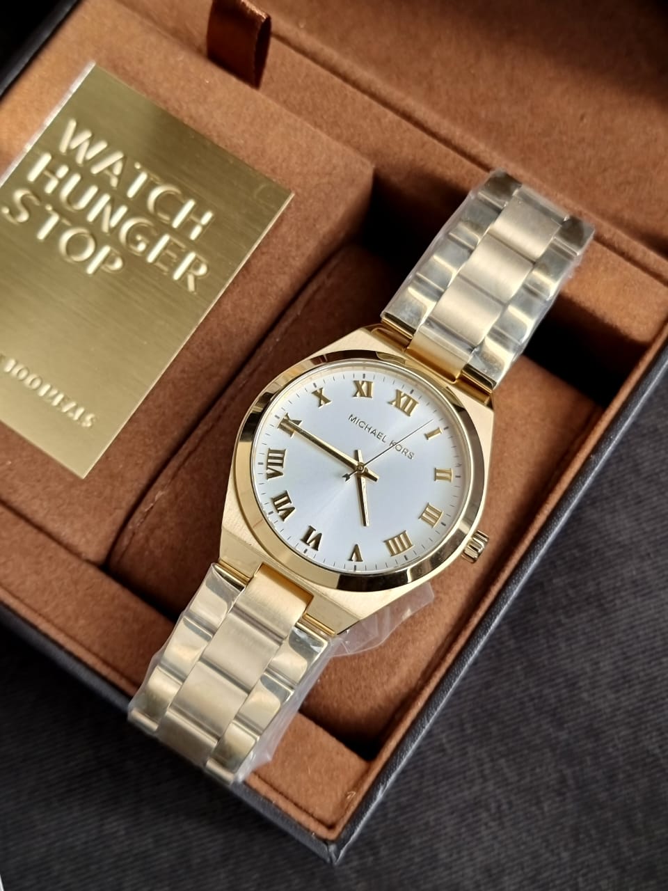 Michael Kors Lennox 37mm Three-Hand Gold-Tone Stainless Steel Watch-MK7391