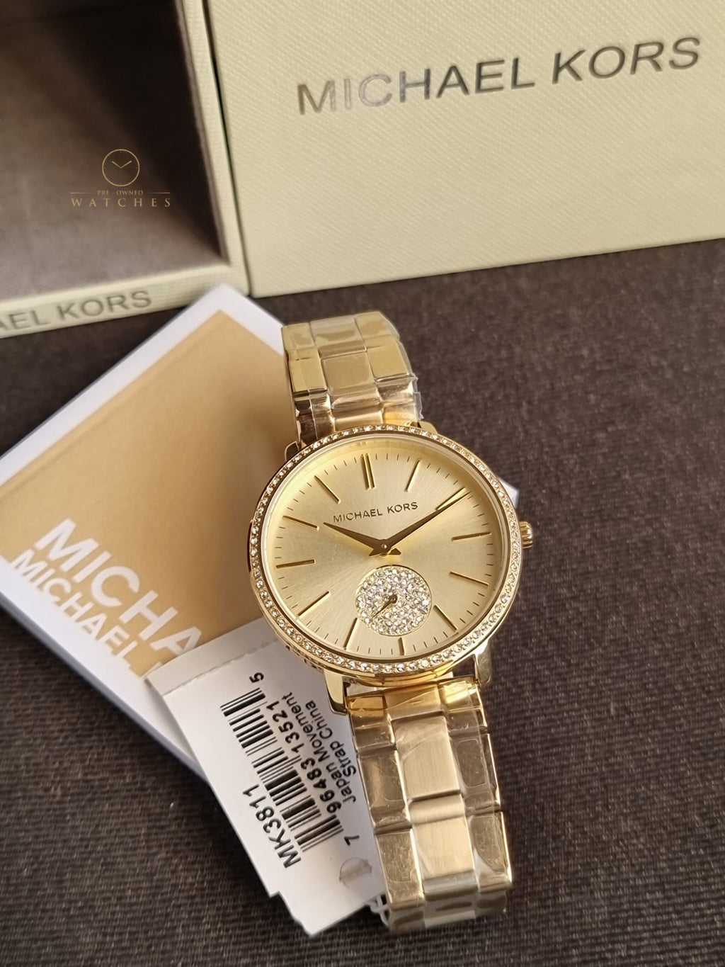 Michael Kors Women’s Quartz Stainless Steel Gold Dial 38mm Watch MK3811