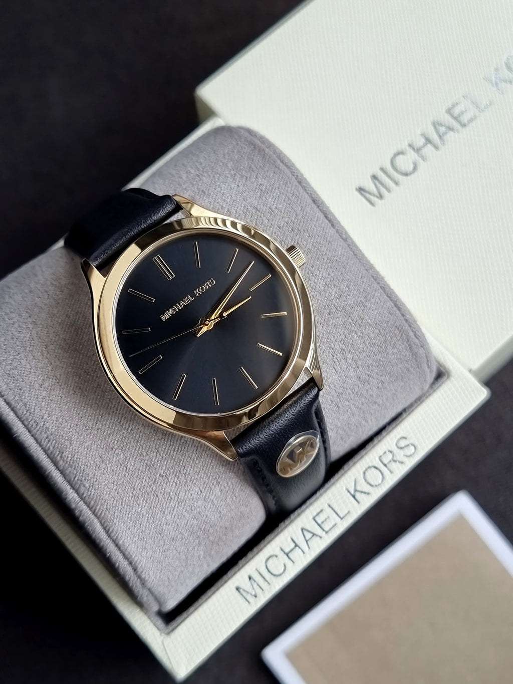 Michael Kors Slim Runway Quartz Black Dial Ladies Watch
MK7553