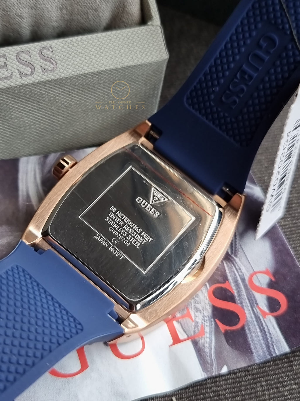 Guess Phoenix Blue Silicone Strap Blue Dial Quartz Watch for Gents - GW0202G4