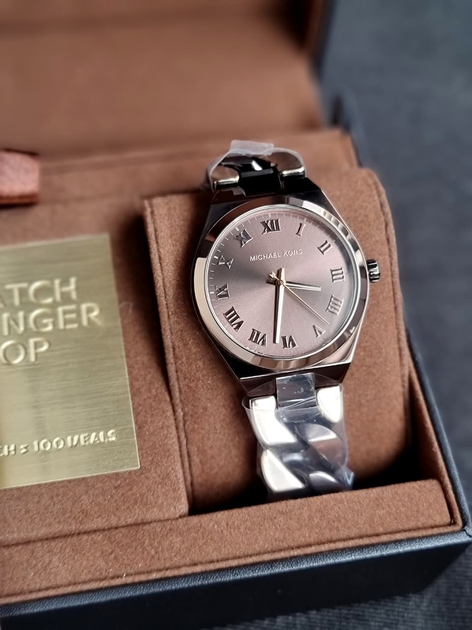 Michael Kors Women’s Quartz Two-tone Stainless Steel Brown Dial 37mm Watch MK7501