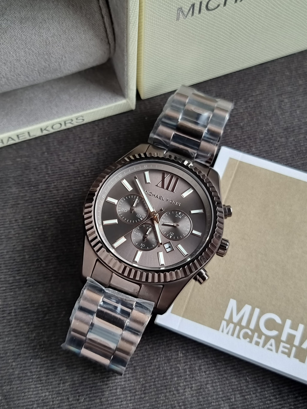 Michael Kors Lexington Chronograph Quartz Brown 44mm Dial Men's Watch MK9224