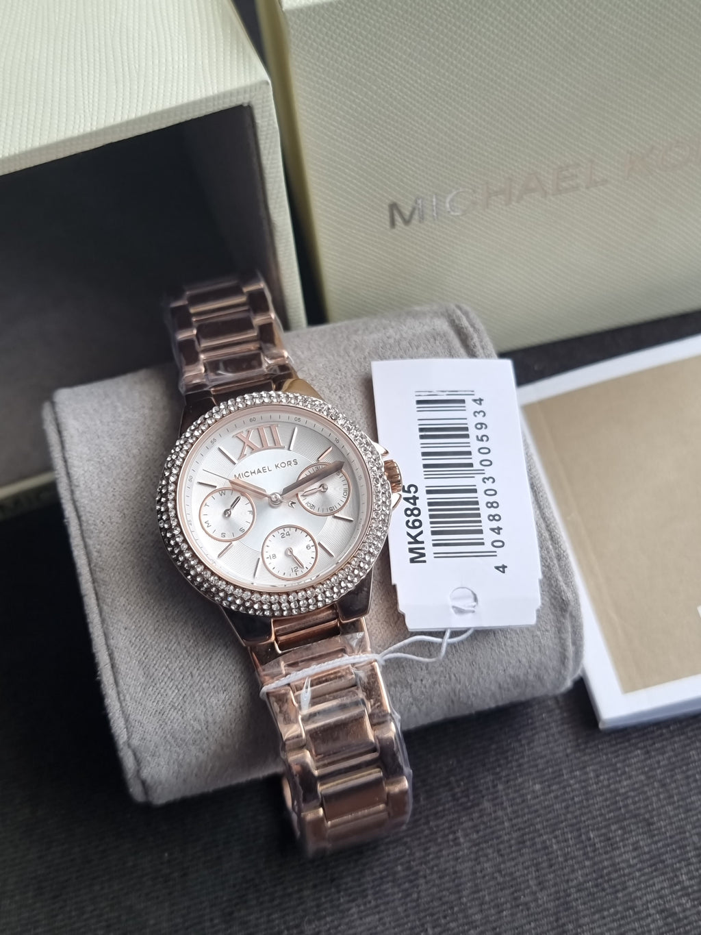 Michael Kors Camille Multifunction White Dial Rose Gold Steel Strap Watch For Women - MK6845